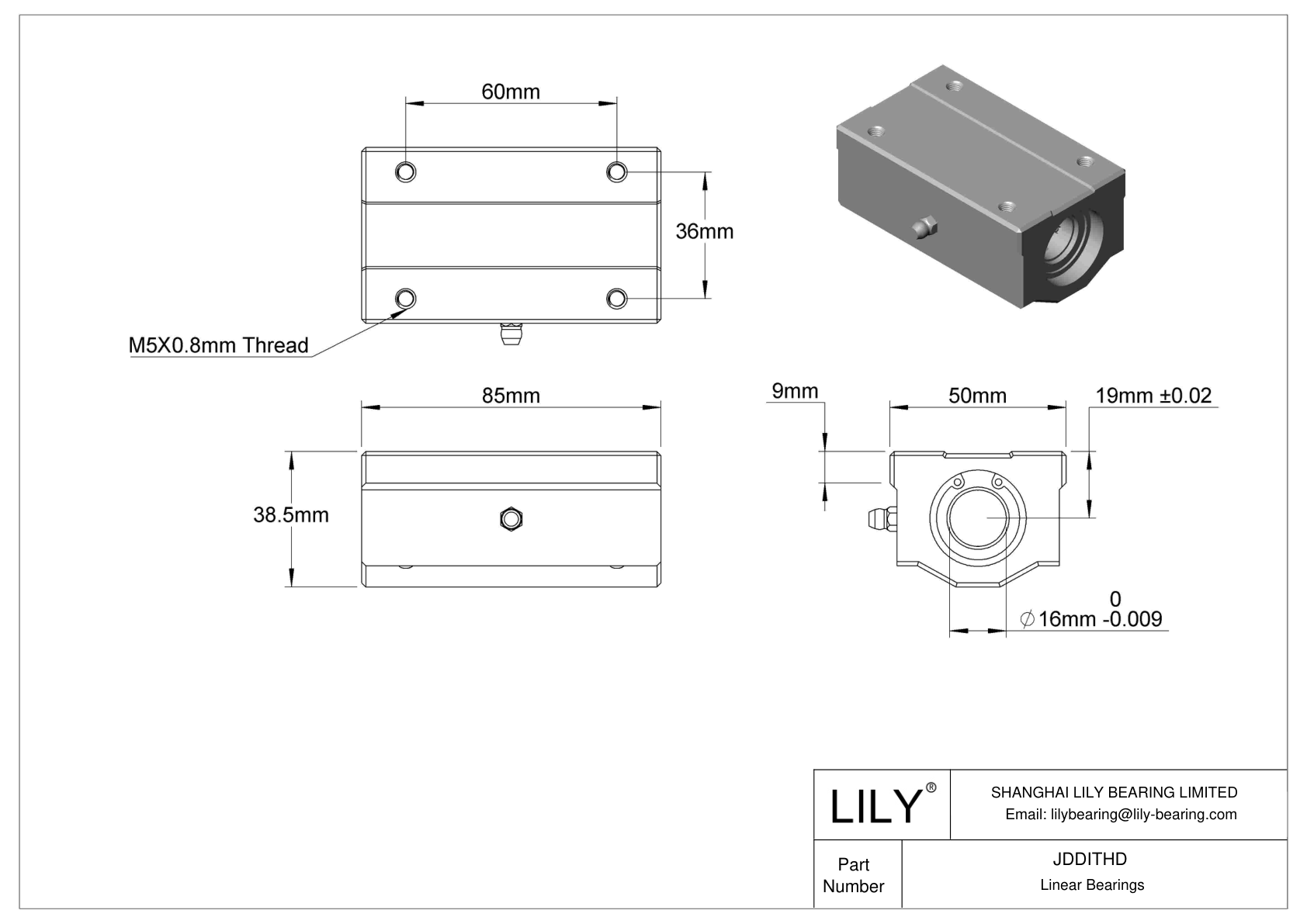 JDDITHD 普通带座直线球轴承 cad drawing