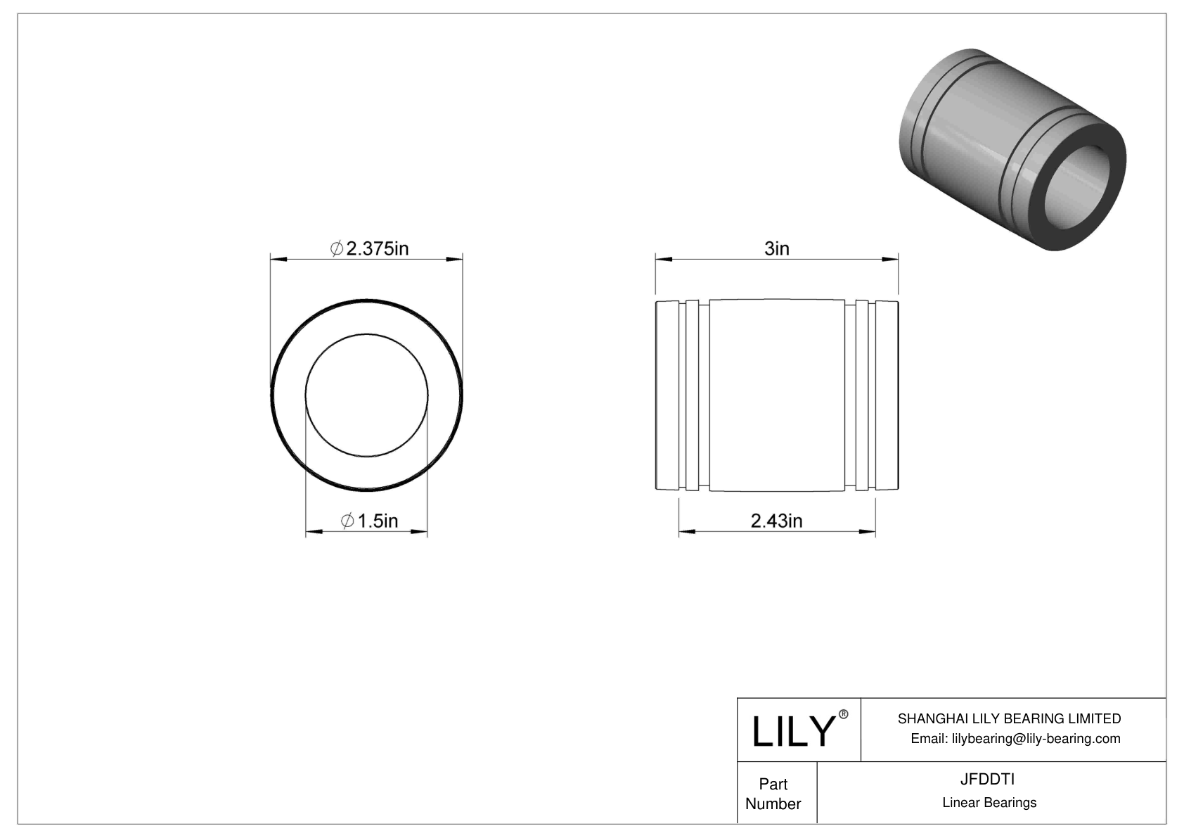 JFDDTI Rodamientos lineales de manguito comunes cad drawing