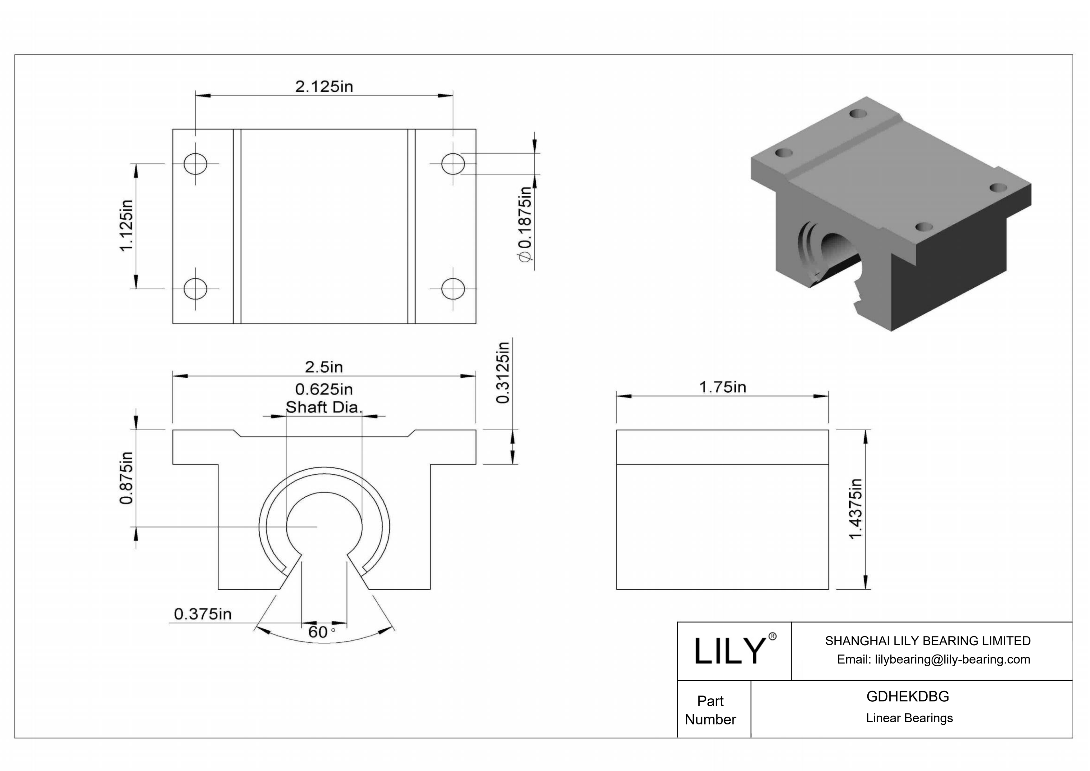 GDHEKDBG Rodamientos lineales de manguito de montaje común para ejes de raíles de soporte cad drawing