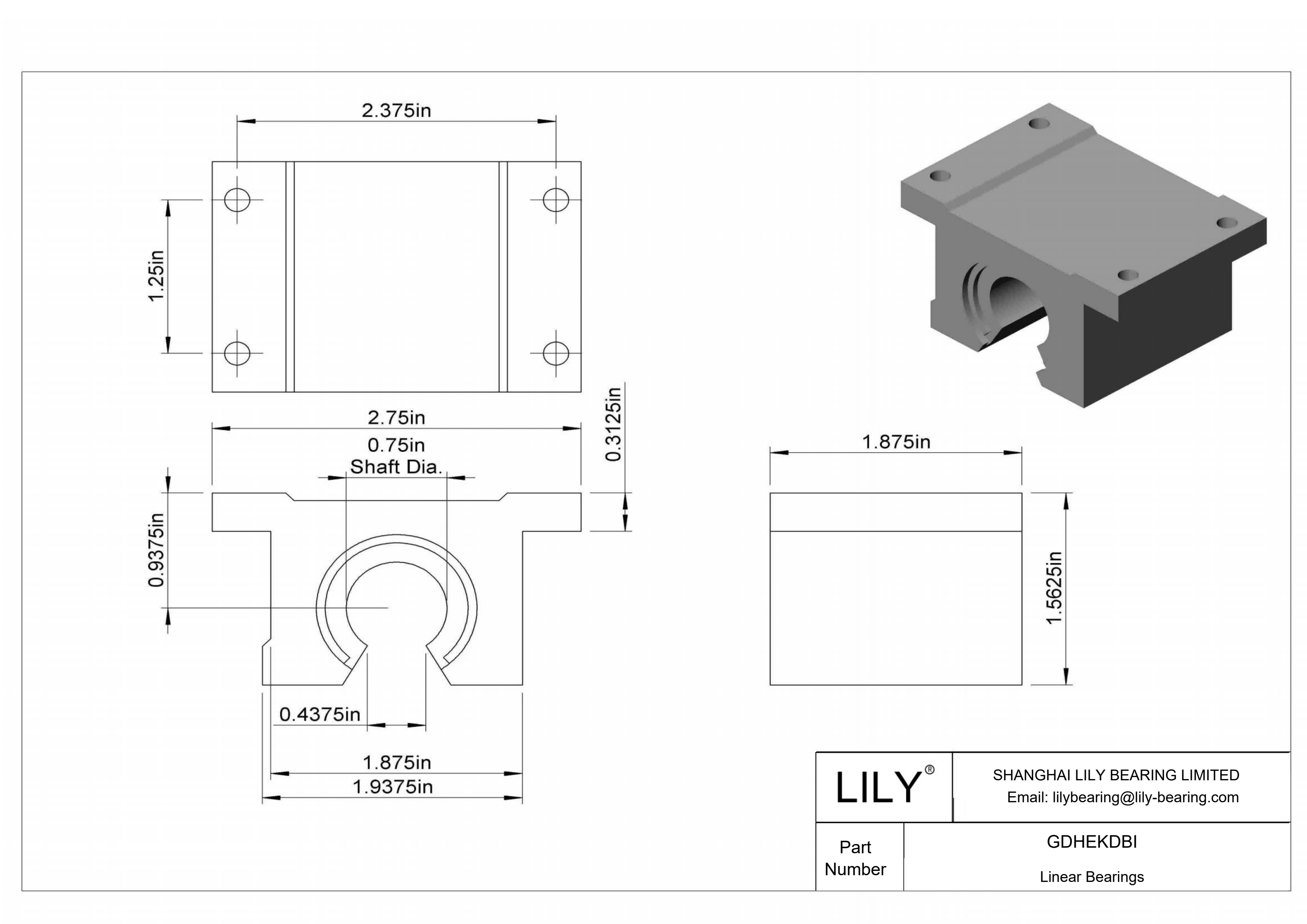 GDHEKDBI 用于支撑轨道轴的普通带座直线滑动轴承 cad drawing