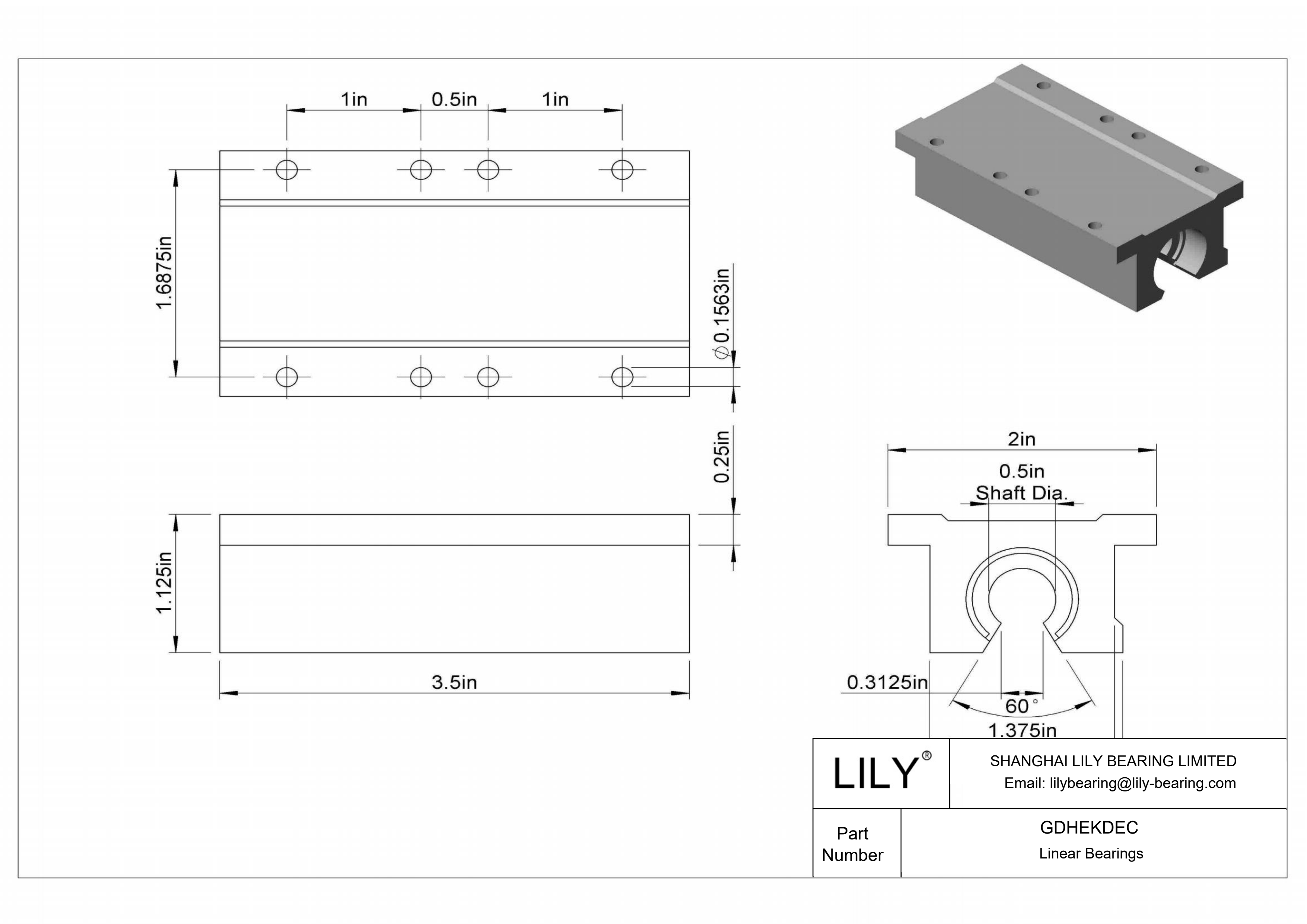 GDHEKDEC Rodamientos lineales de manguito de montaje común para ejes de raíles de soporte cad drawing