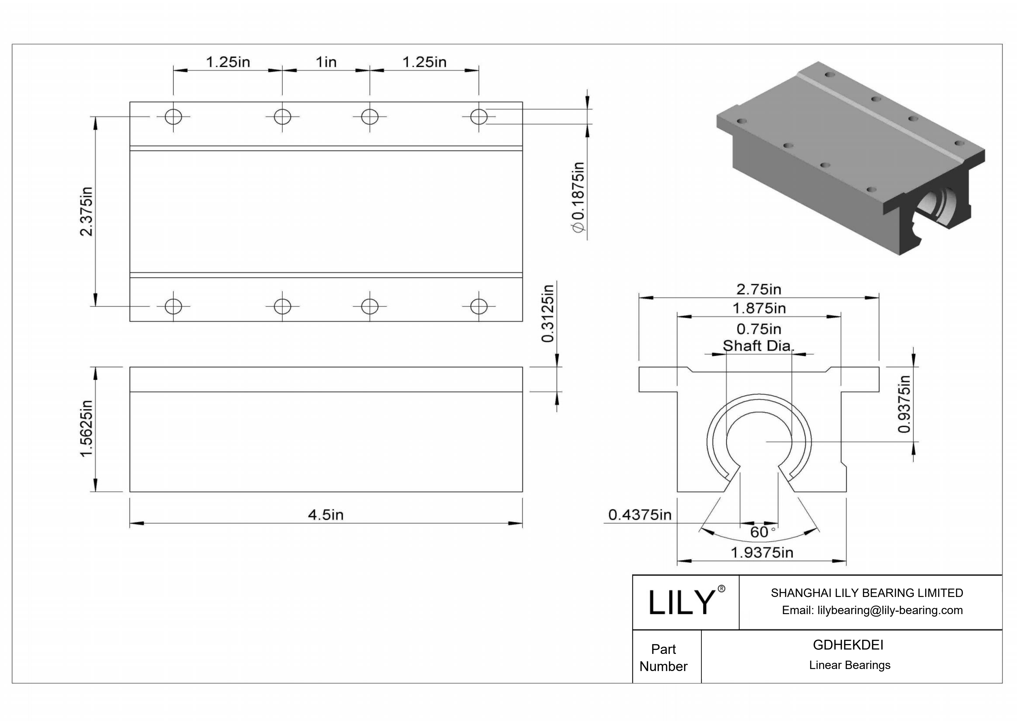 GDHEKDEI 用于支撑轨道轴的普通带座直线滑动轴承 cad drawing