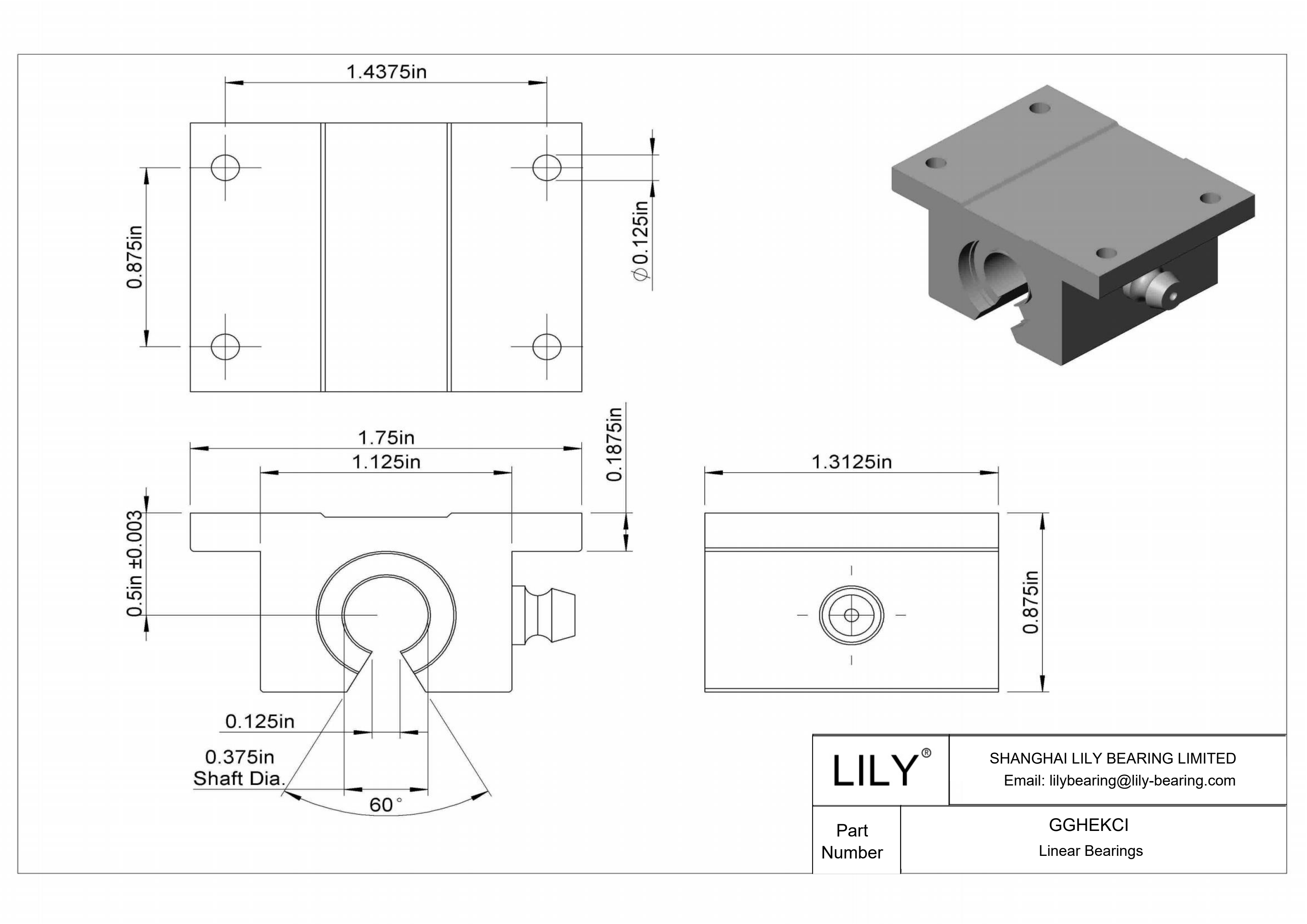 GGHEKCI 用于支撑轨道轴的高速带座直线滑动轴承 cad drawing