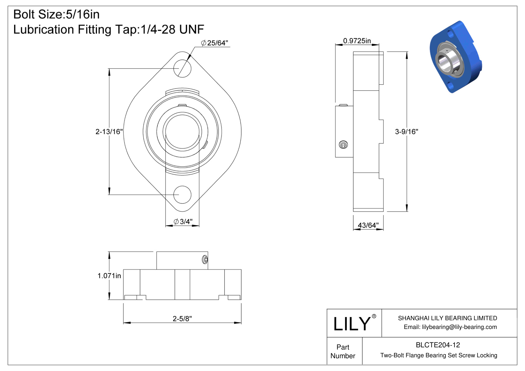 BLCTE204-12 双螺栓法兰轴承 固定螺钉锁定 cad drawing