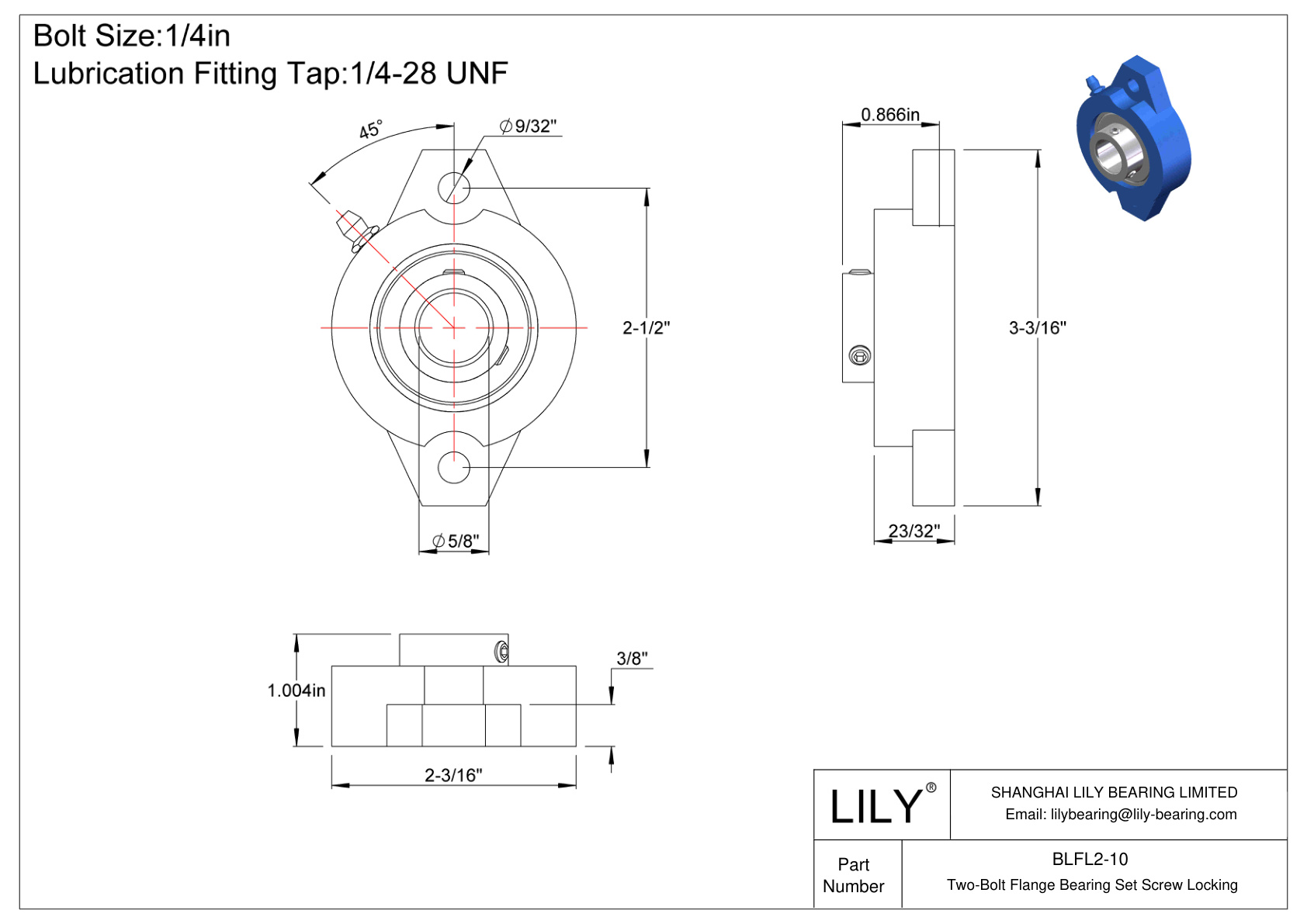 BLFL2-10 双螺栓法兰轴承 固定螺钉锁定 cad drawing