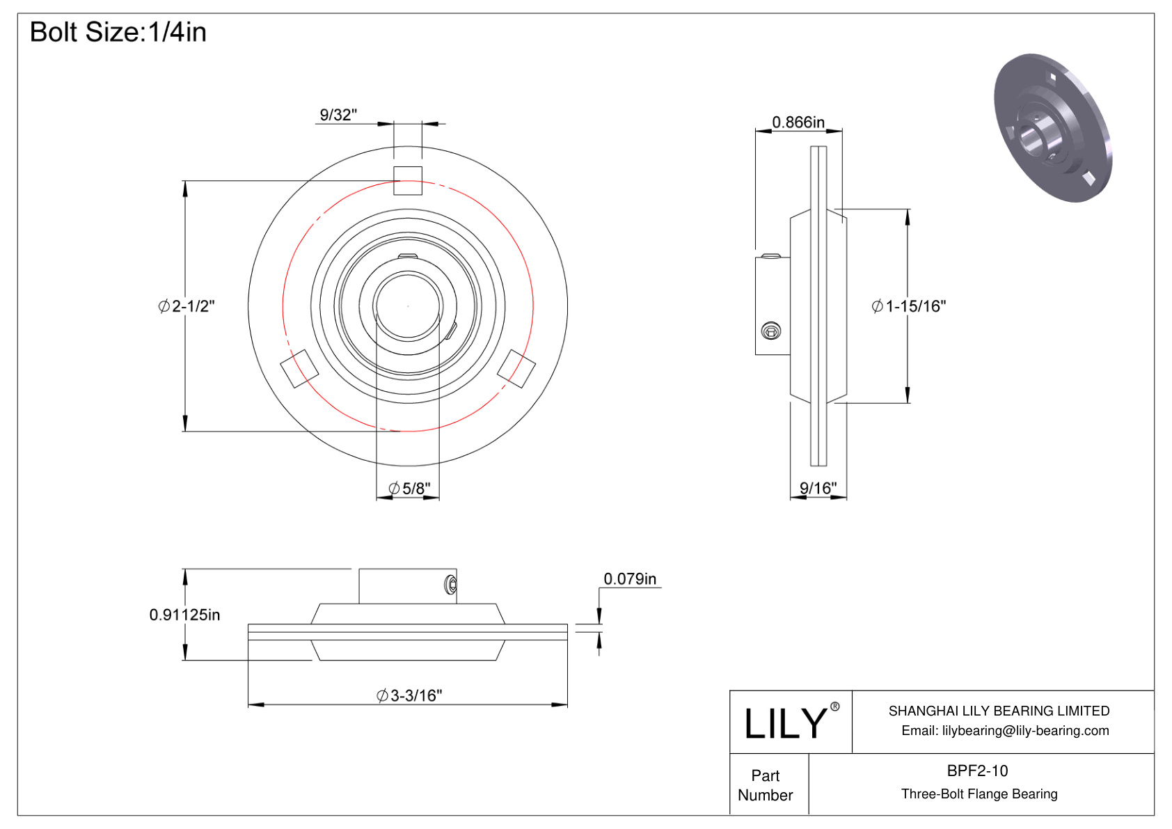 BPF2-10 三螺栓法兰轴承固定螺钉锁定 cad drawing