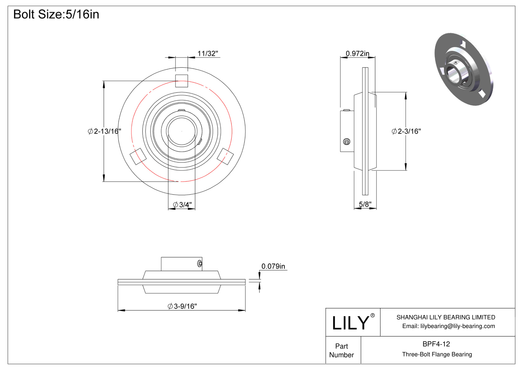 BPF4-12 三螺栓法兰轴承固定螺钉锁定 cad drawing