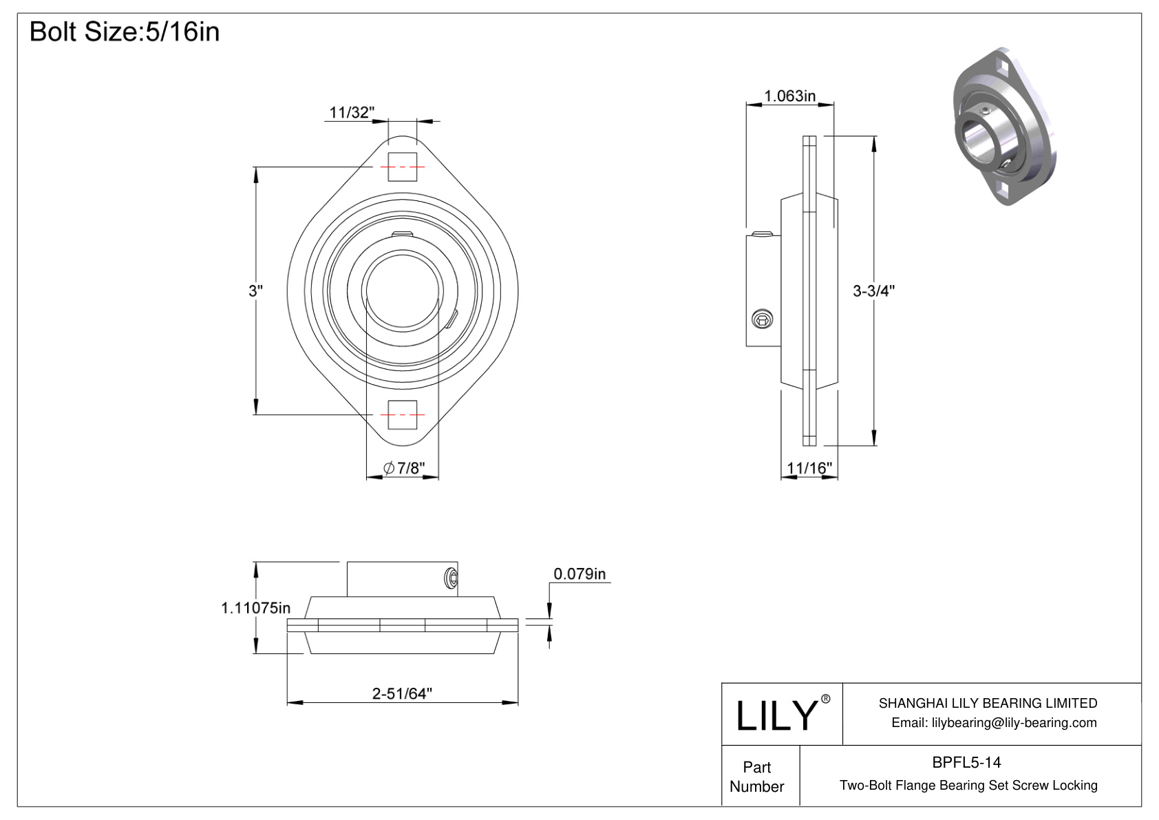 BPFL5-14 双螺栓法兰轴承 固定螺钉锁定 cad drawing