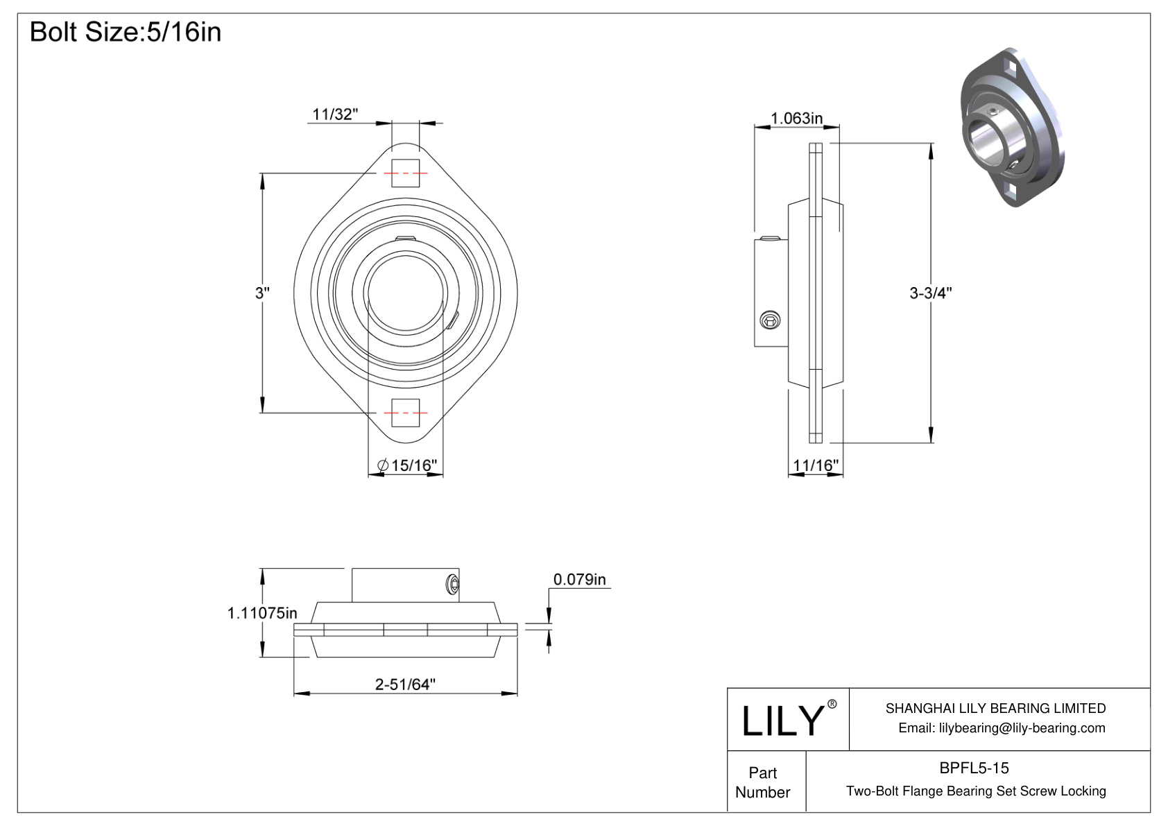 BPFL5-15 双螺栓法兰轴承 固定螺钉锁定 cad drawing