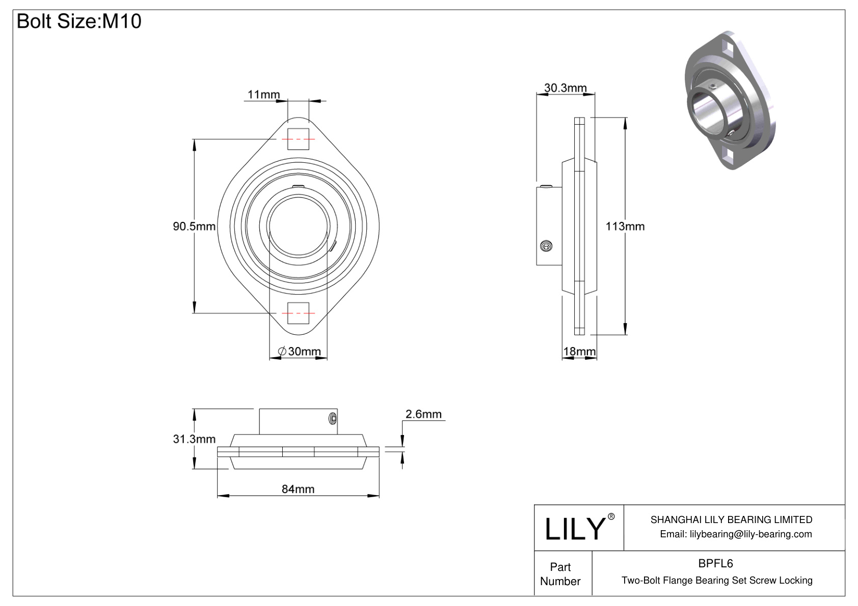 BPFL6 双螺栓法兰轴承 固定螺钉锁定 cad drawing