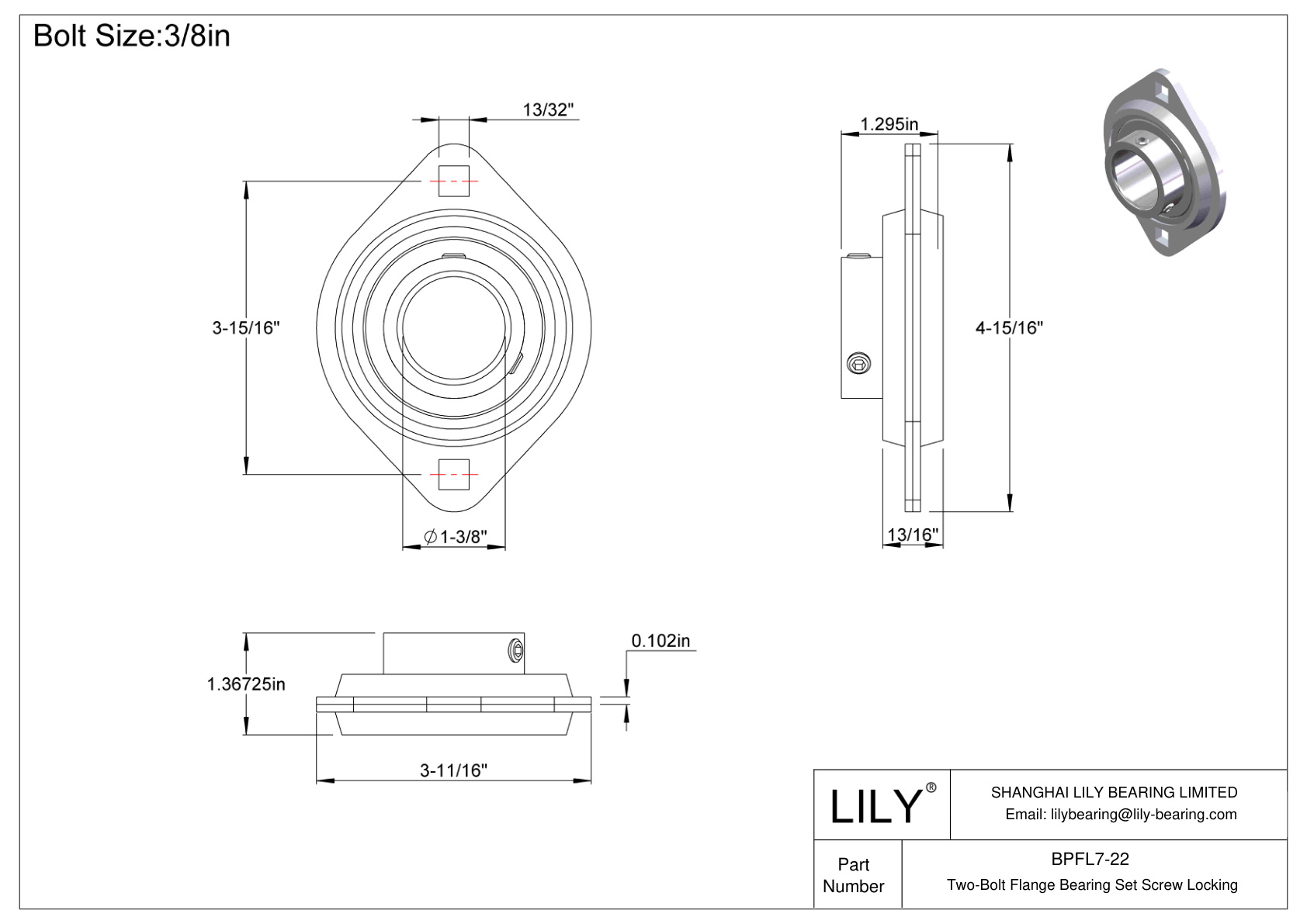 BPFL7-22 双螺栓法兰轴承 固定螺钉锁定 cad drawing