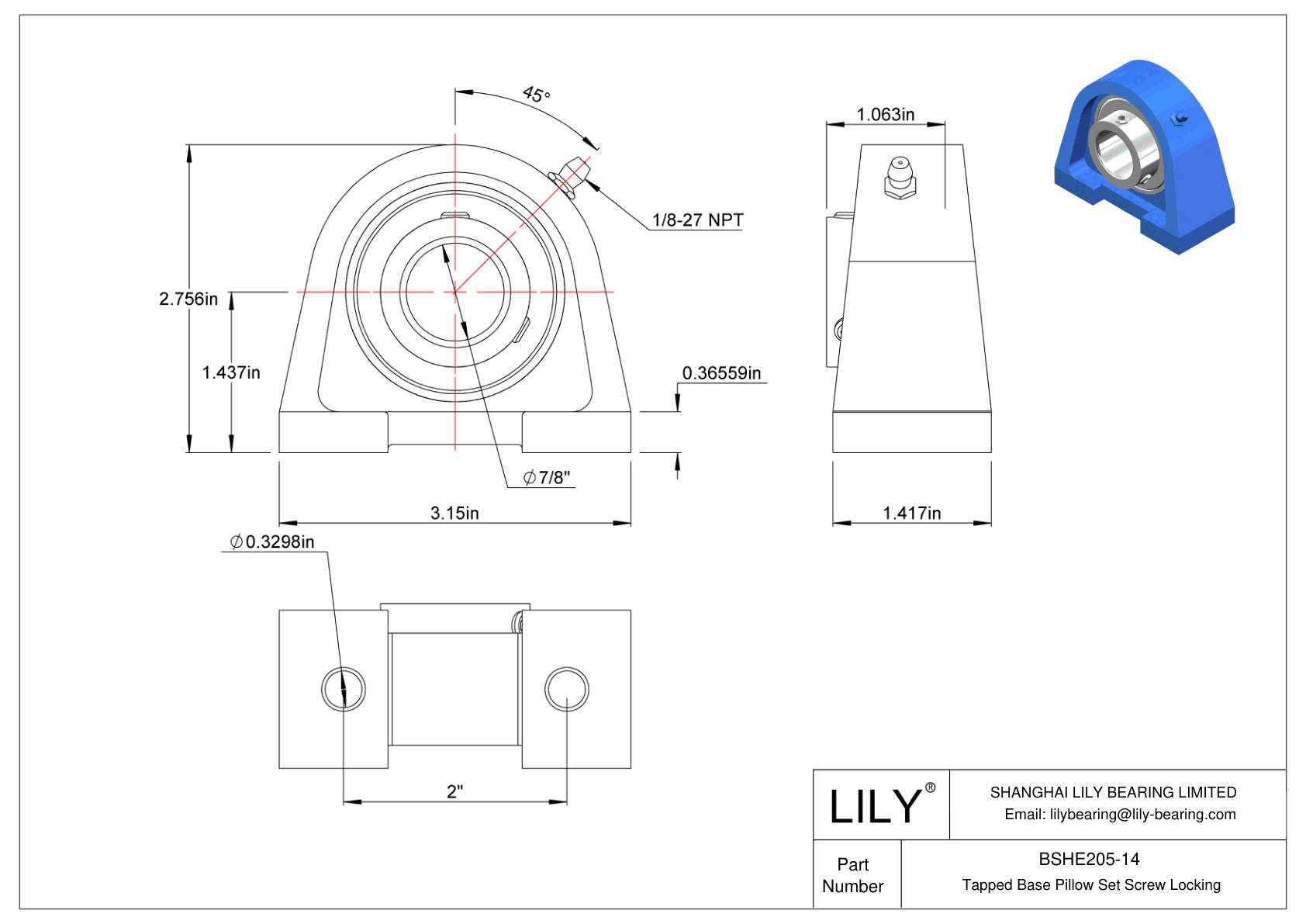 BSHE205-14 攻丝底座 枕式固定螺钉锁定 cad drawing