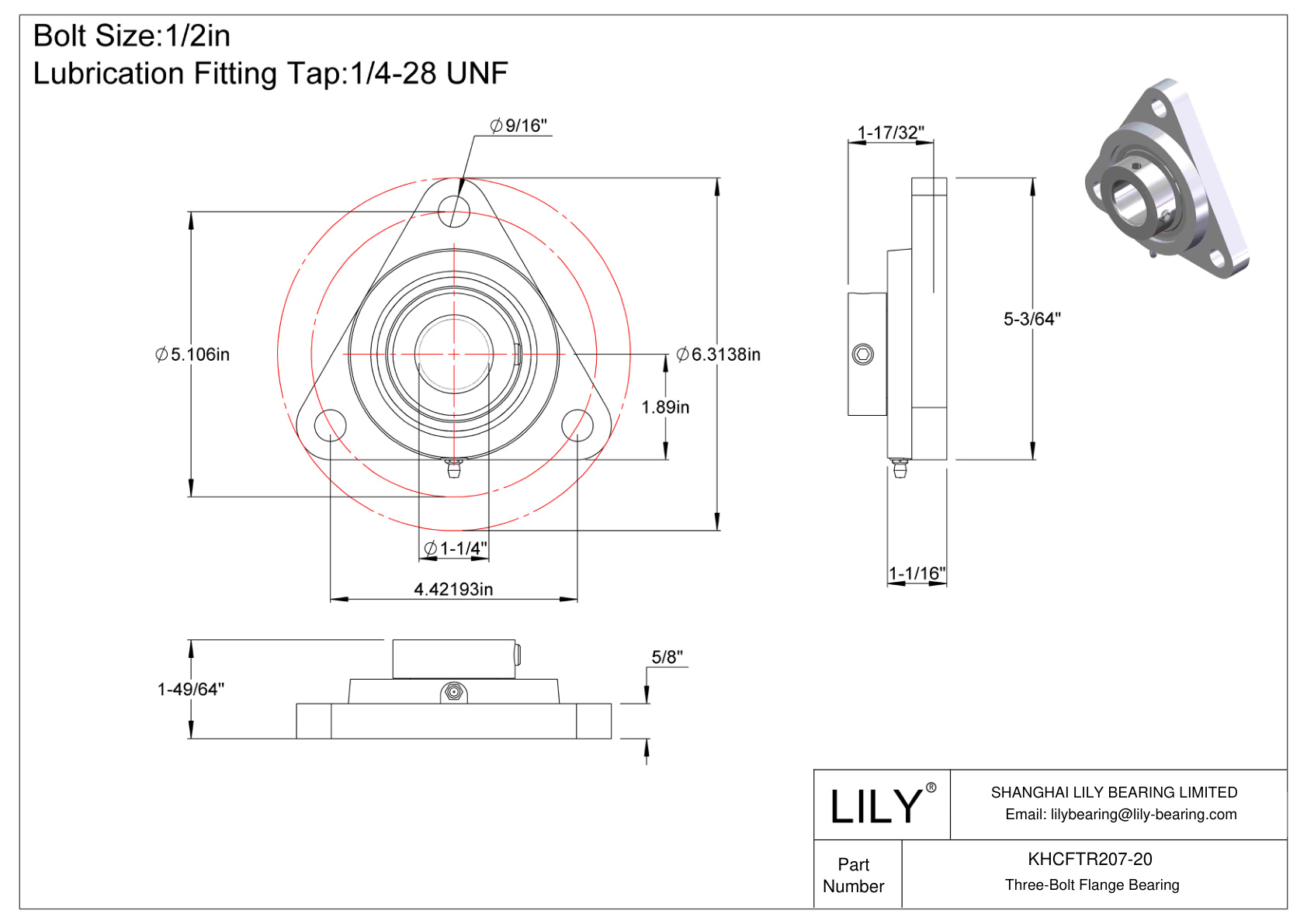 KHCFTR207-20 三螺栓法兰轴承偏心套锁 cad drawing