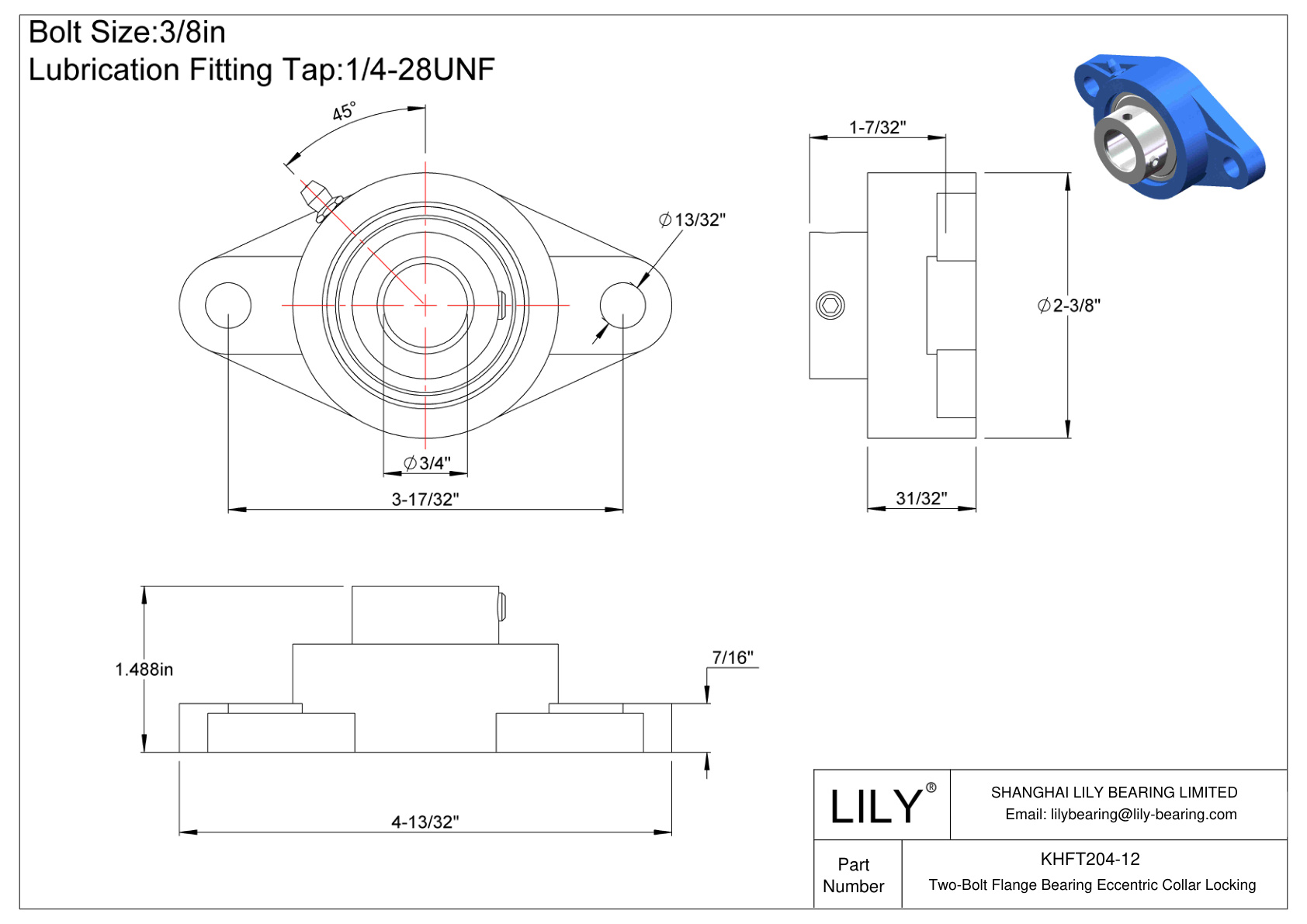 KHFT204-12 双螺栓法兰轴承偏心套锁 cad drawing