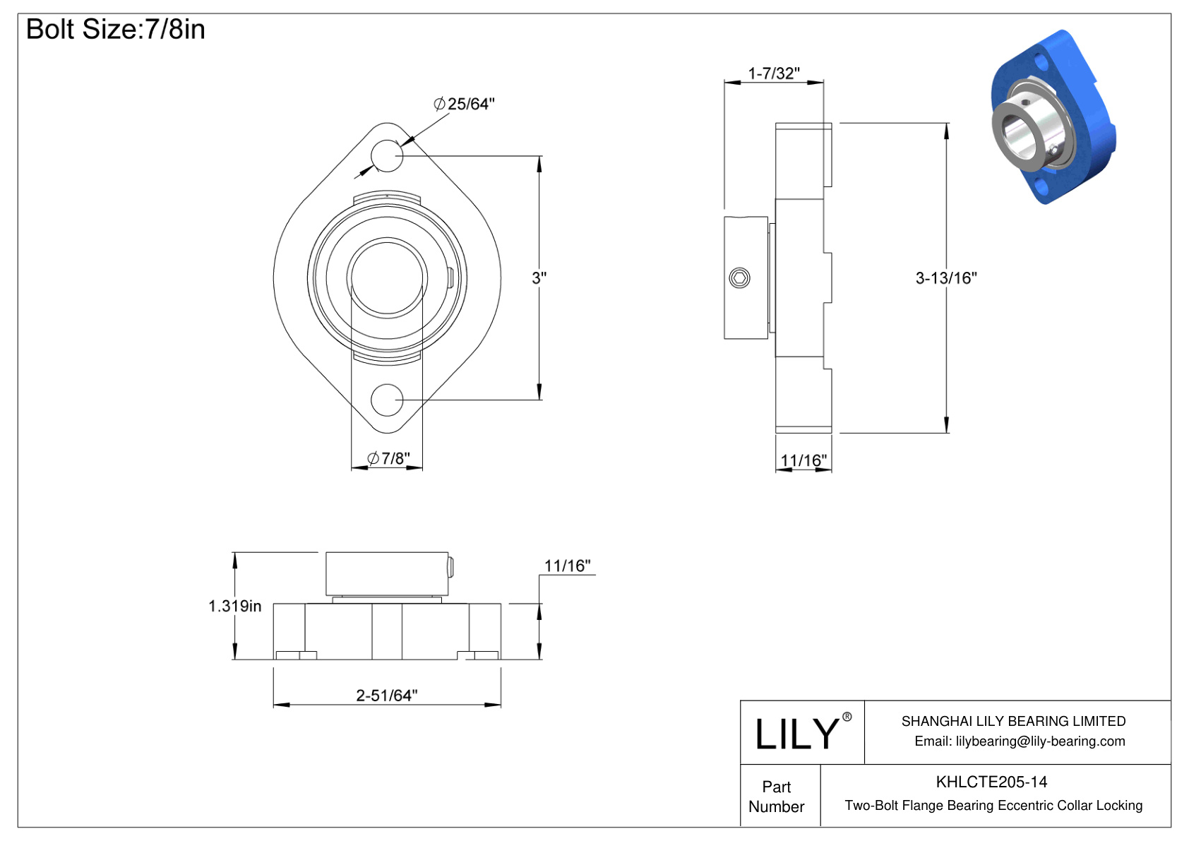 KHLCTE205-14 双螺栓法兰轴承偏心套锁 cad drawing