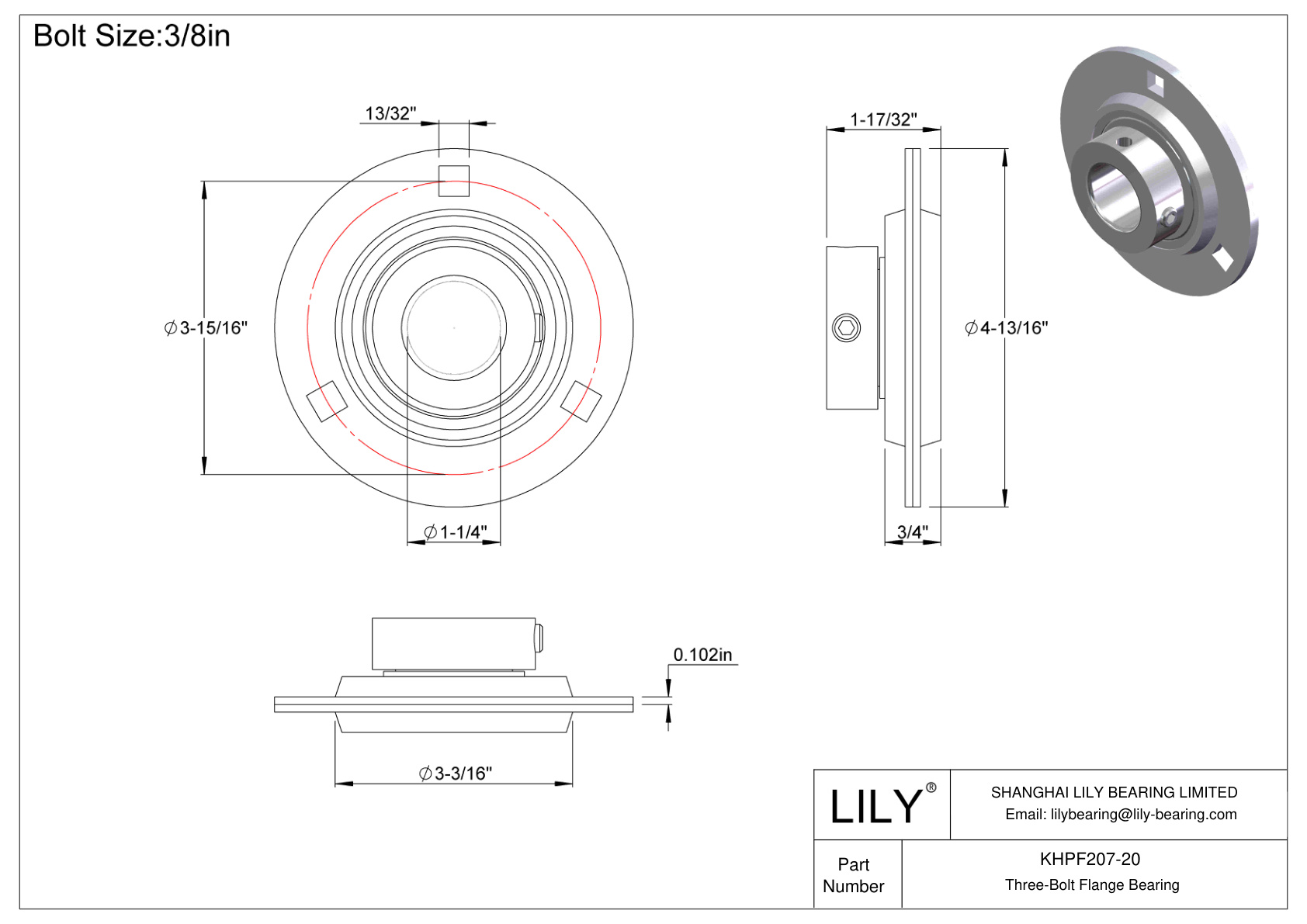 KHPF207-20 三螺栓法兰轴承偏心套锁 cad drawing