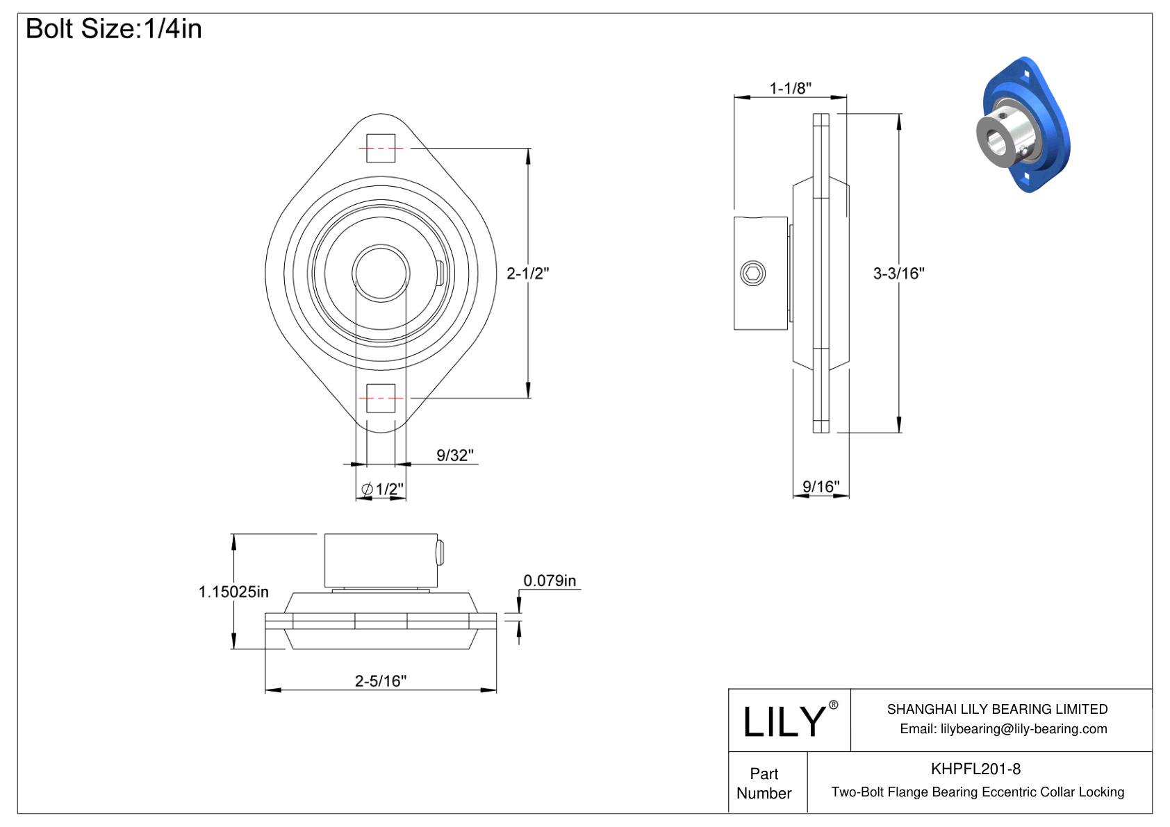 KHPFL201-8 双螺栓法兰轴承偏心套锁 cad drawing