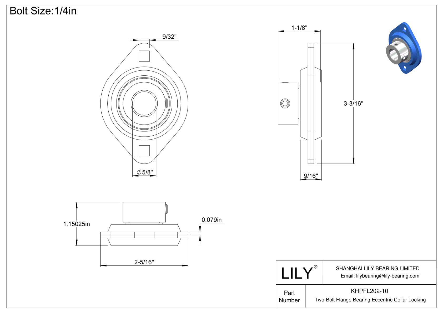 KHPFL202-10 双螺栓法兰轴承偏心套锁 cad drawing