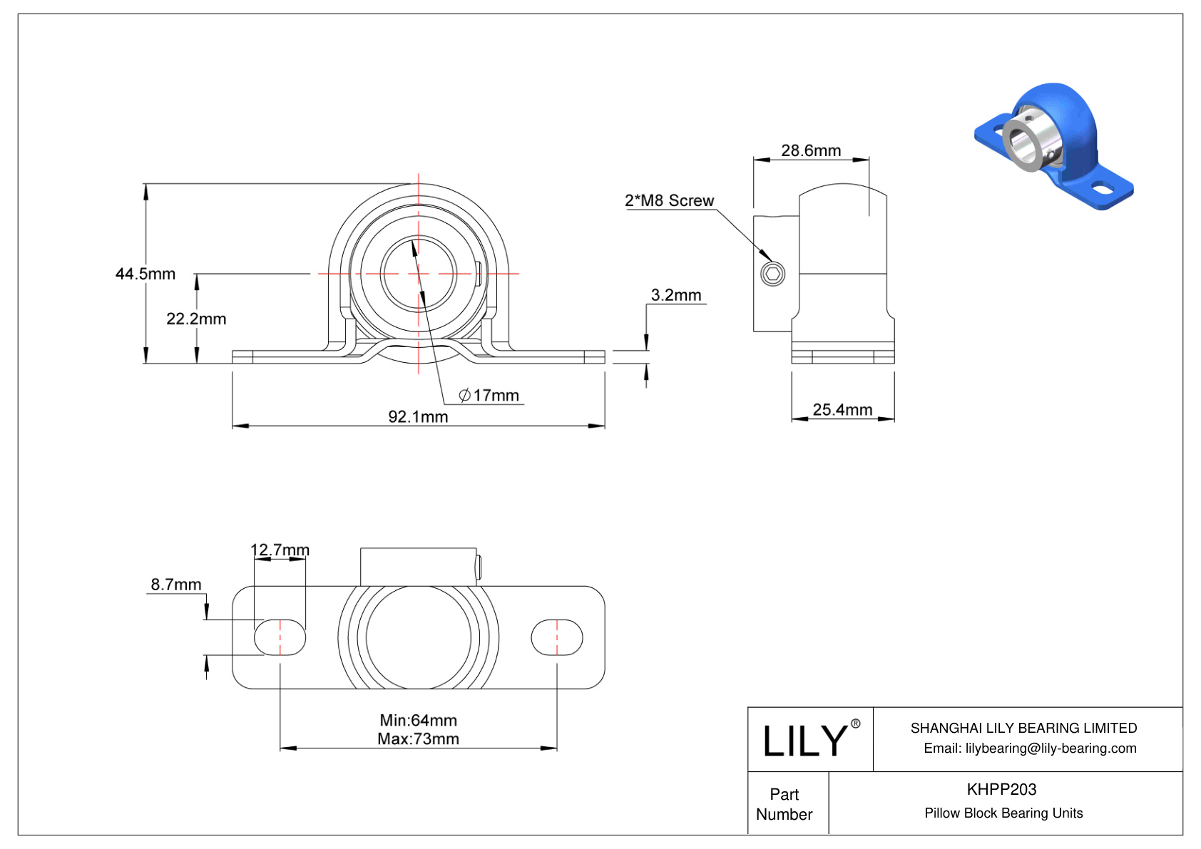 KHPP203 Rodamiento de bloque de almohadilla Collar excéntrico de bloqueo cad drawing