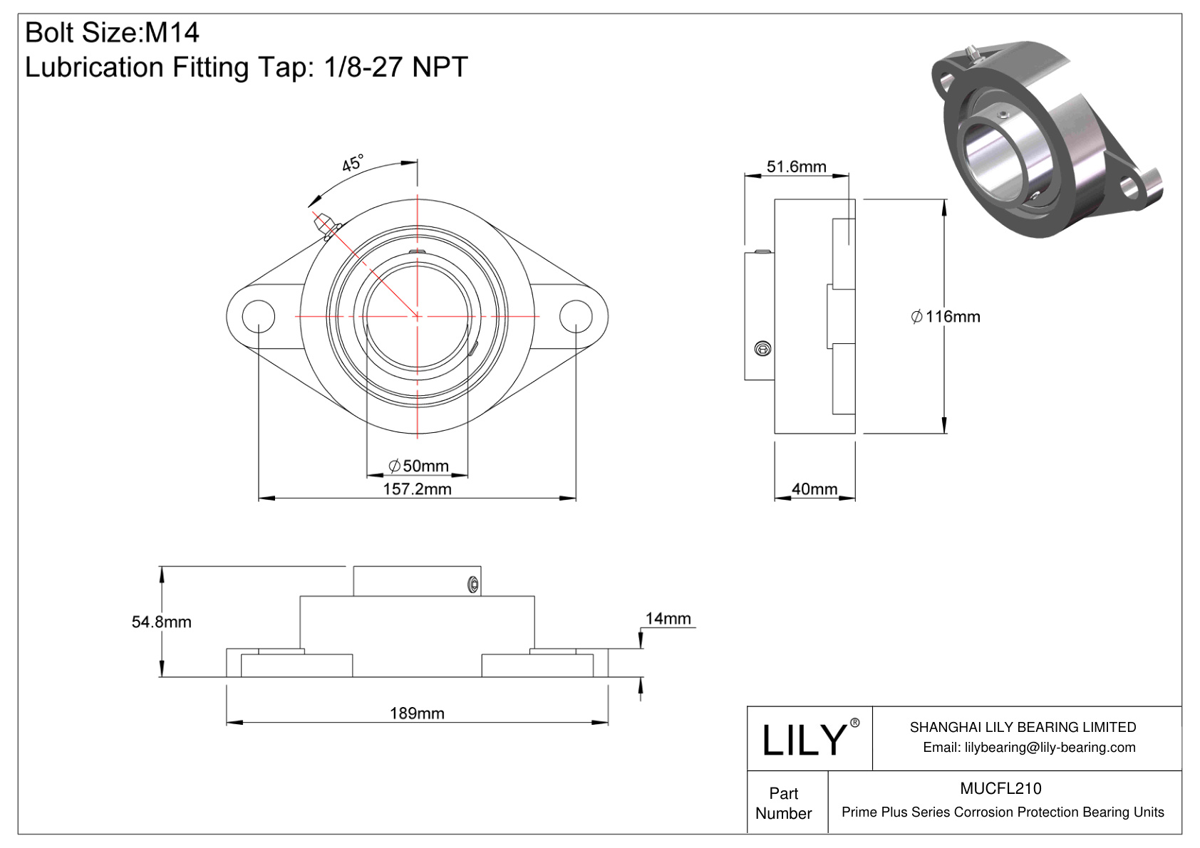 MUCFL210 Unidades de brida de dos pernos de la serie Prime Plus cad drawing