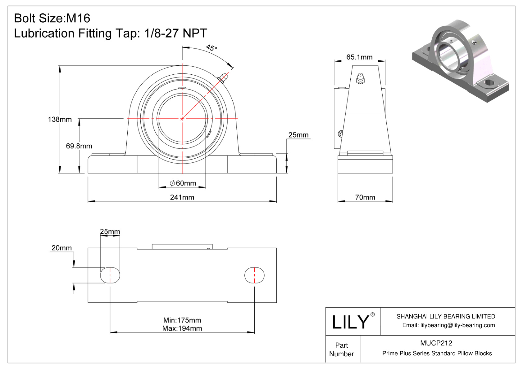 MUCP212 Prime Plus 系列标准枕块 cad drawing