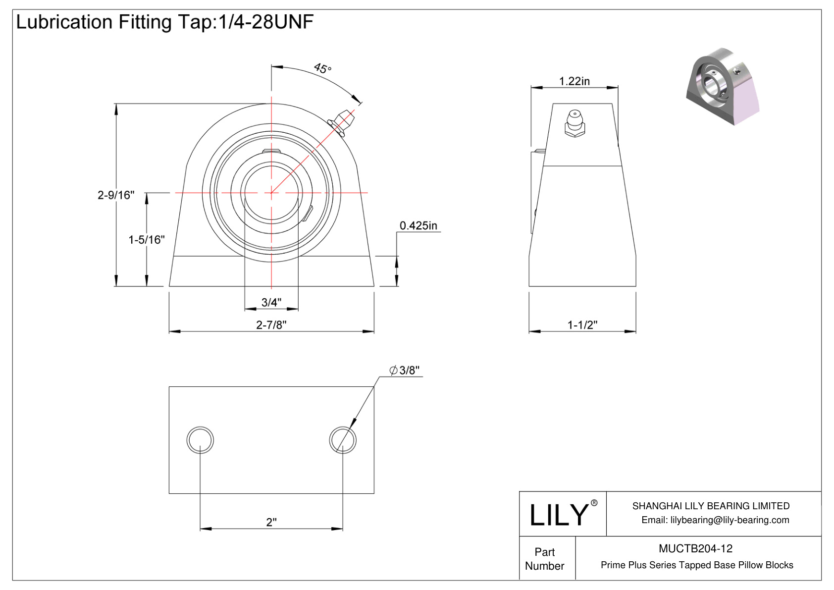 MUCTB204-12 Prime Plus 系列攻丝底座枕块 cad drawing