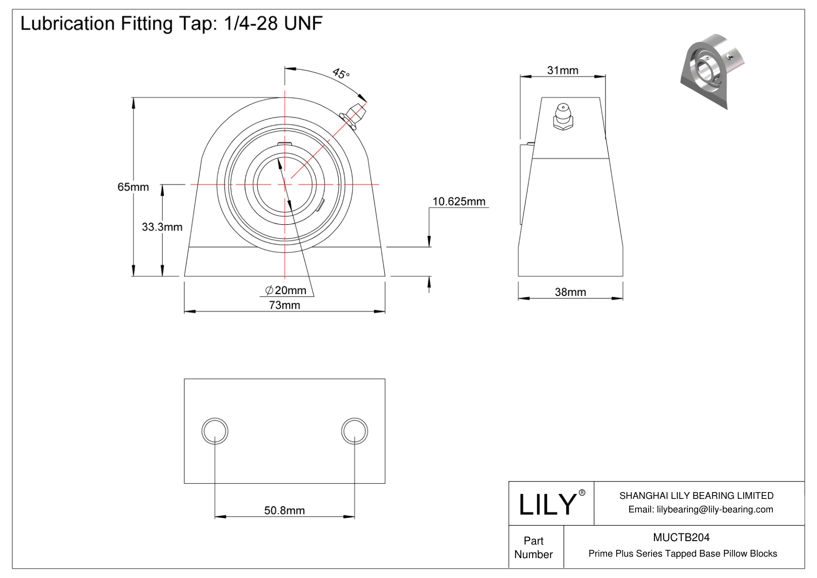 MUCTB204 Bloques de almohada con base roscada de la serie Prime Plus cad drawing