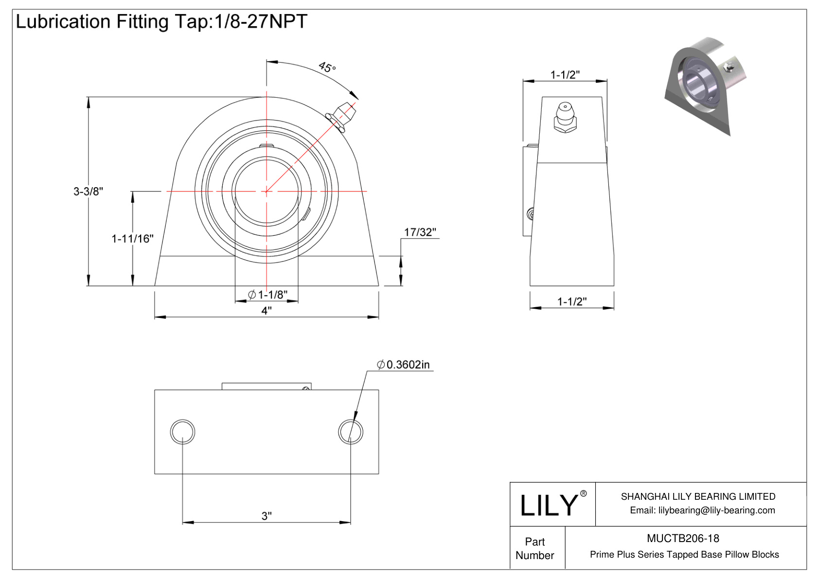 MUCTB206-18 Bloques de almohada con base roscada de la serie Prime Plus cad drawing