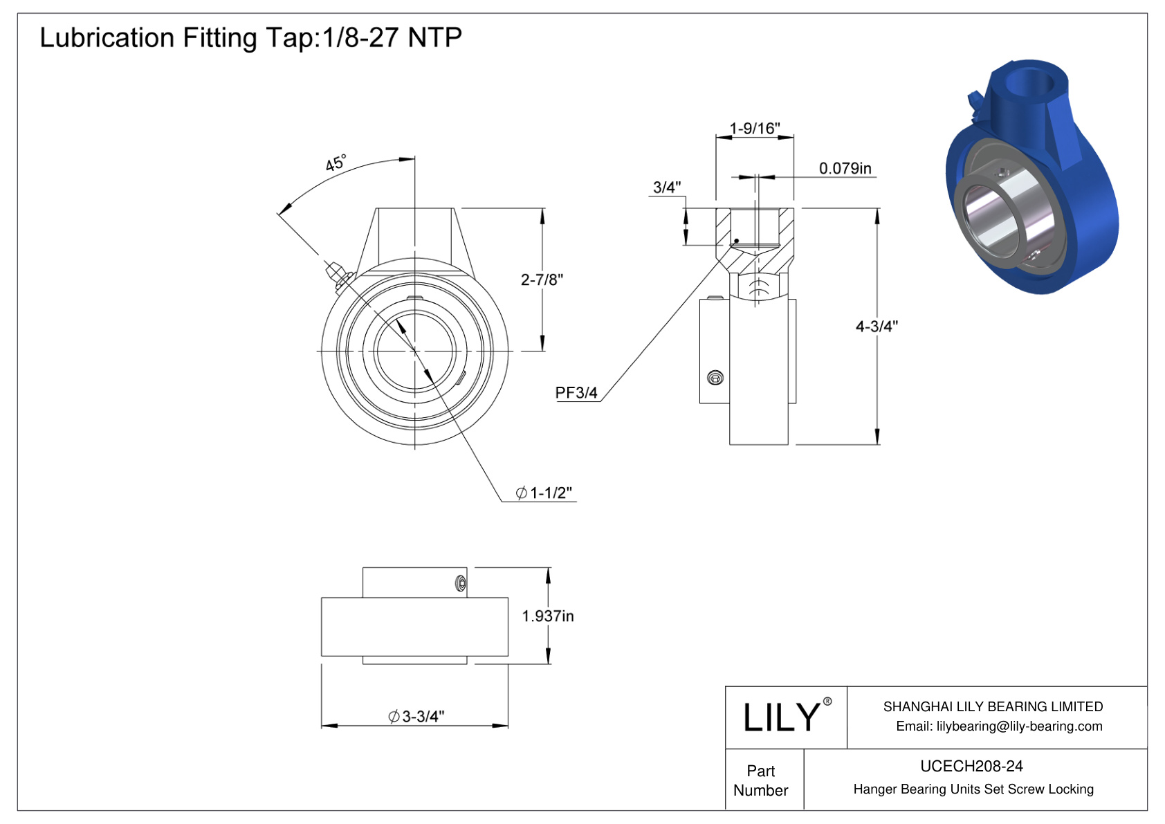 UCECH208-24 悬挂轴承单元 固定螺钉锁定 cad drawing