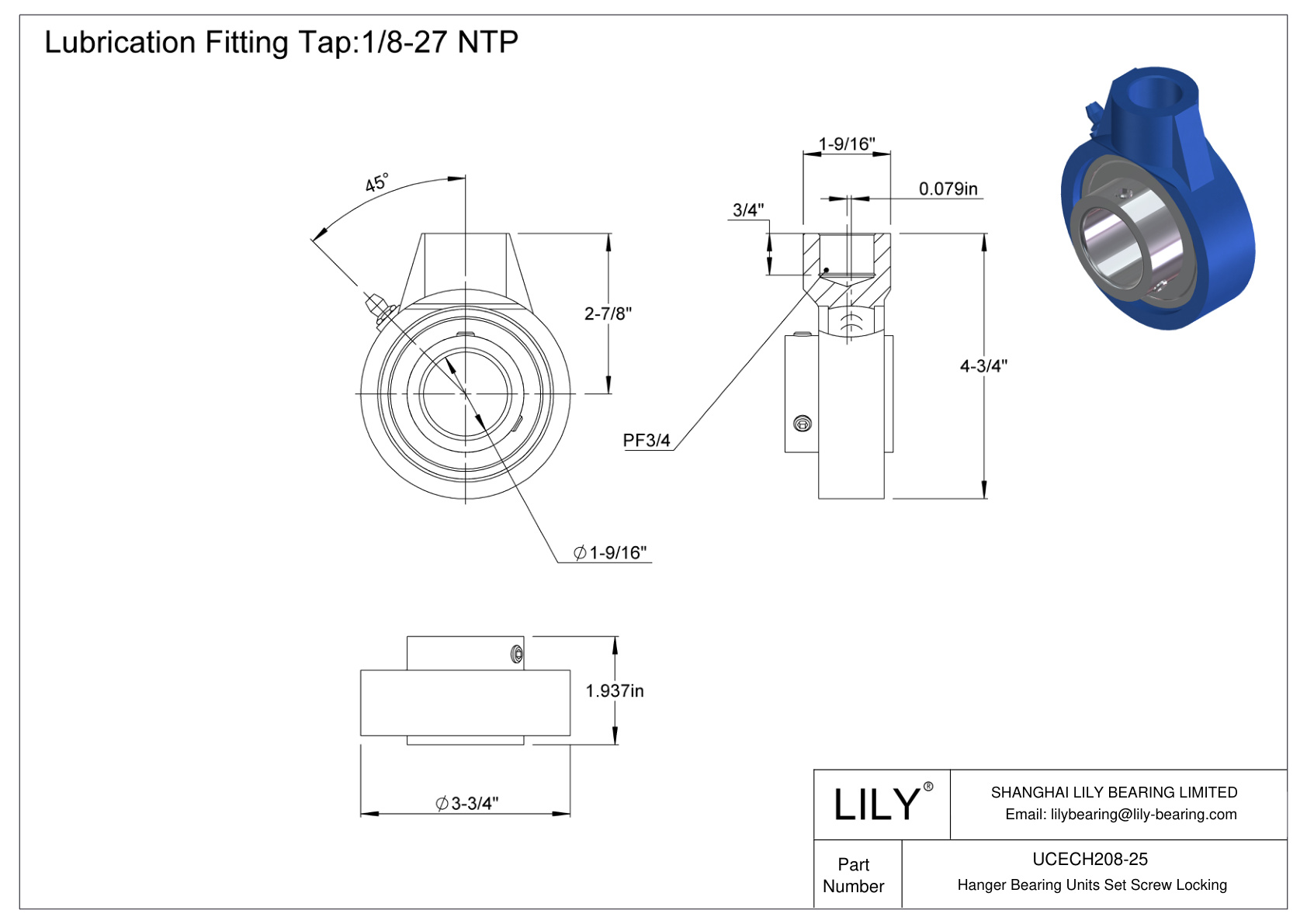 UCECH208-25 悬挂轴承单元 固定螺钉锁定 cad drawing