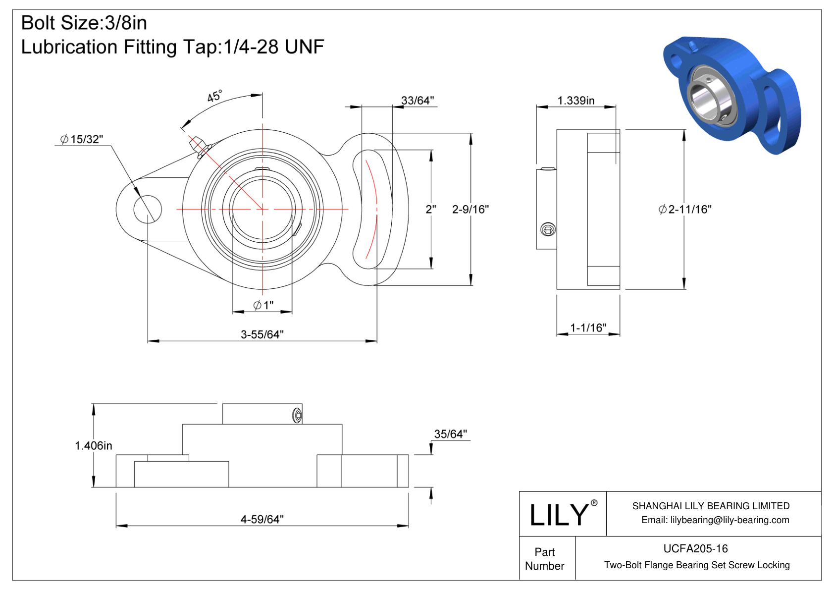 UCFA205-16 双螺栓法兰轴承 固定螺钉锁定 cad drawing