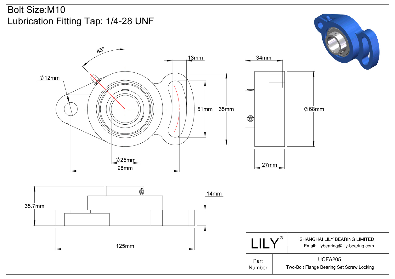 UCFA205 双螺栓法兰轴承 固定螺钉锁定 cad drawing