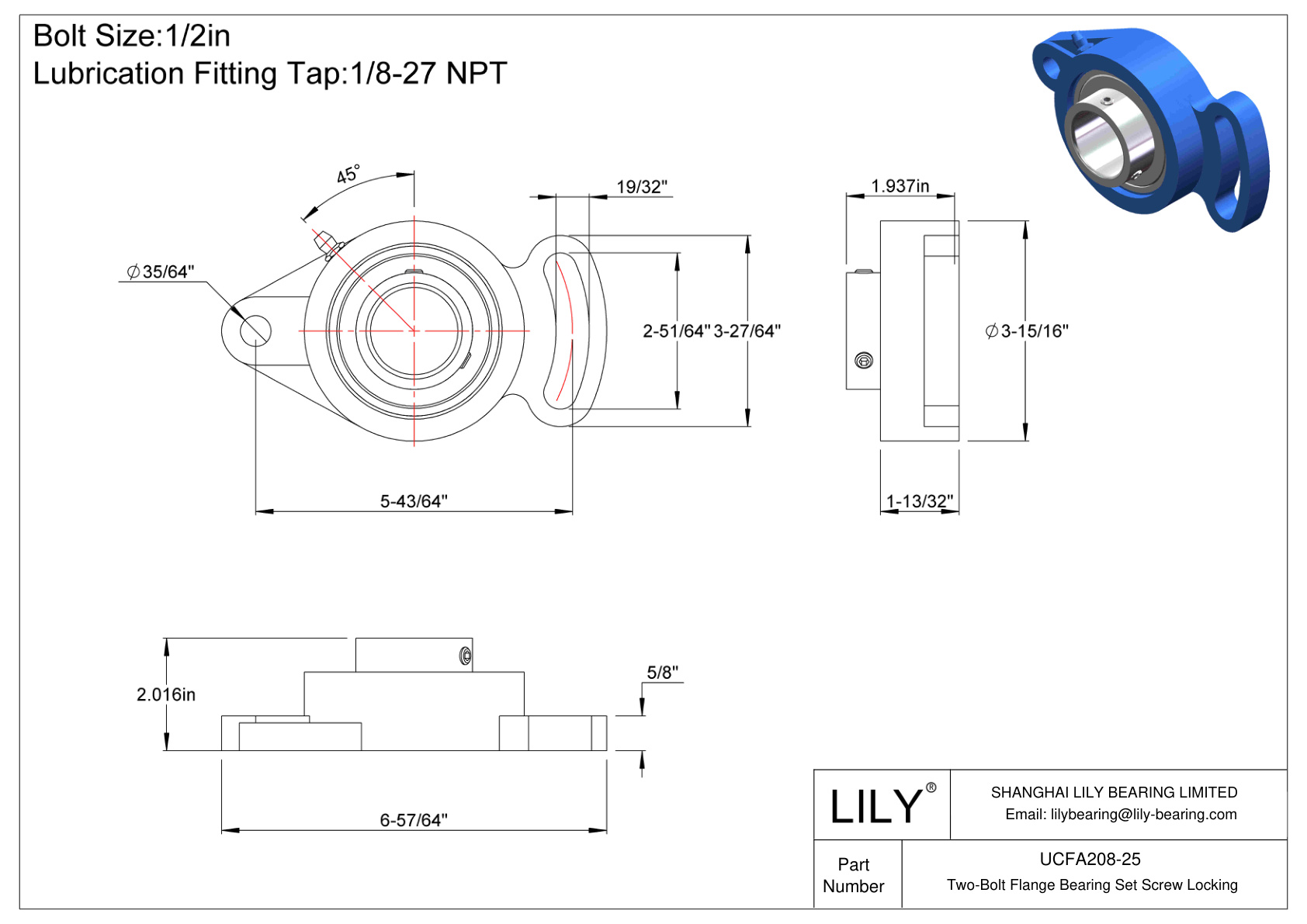 UCFA208-25 双螺栓法兰轴承 固定螺钉锁定 cad drawing