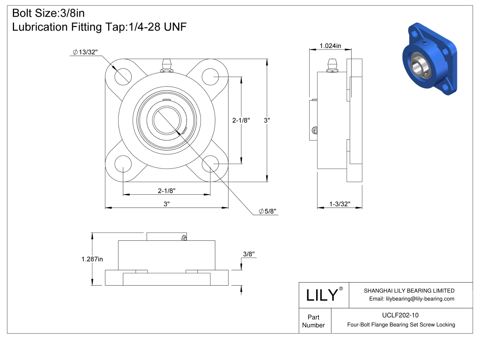 UCLF202-10 四螺栓法兰轴承固定螺钉锁定 cad drawing