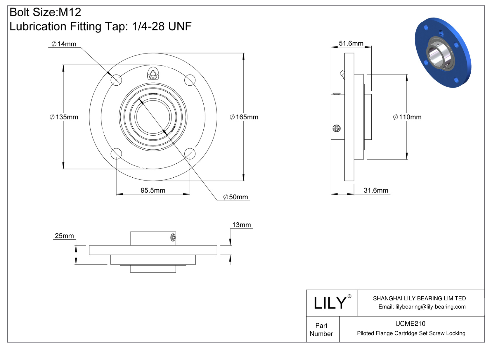 UCME210 带导向法兰插装固定螺钉锁定 cad drawing