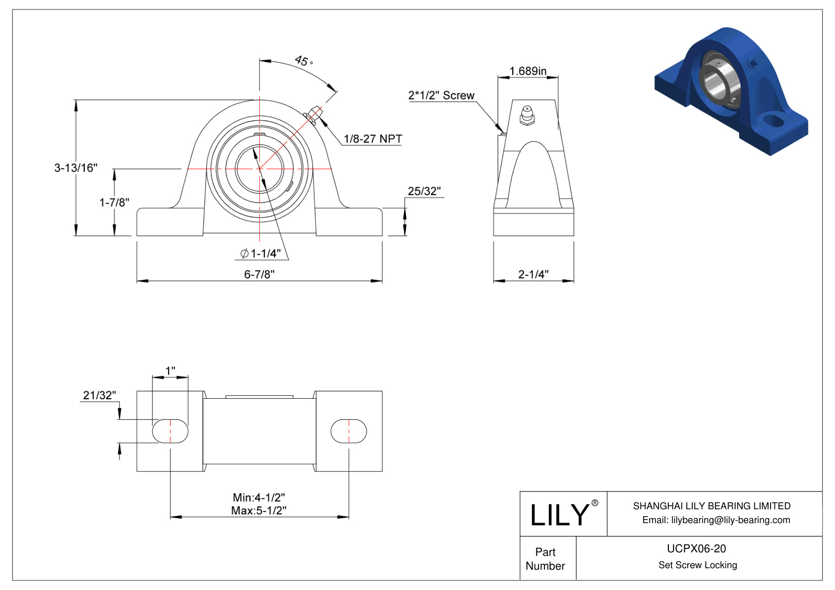 UCPX06-20 滑动轴承固定螺钉锁定 cad drawing