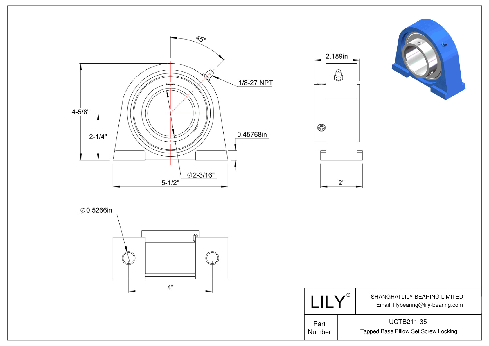 UCTB211-35 攻丝底座 枕式固定螺钉锁定 cad drawing