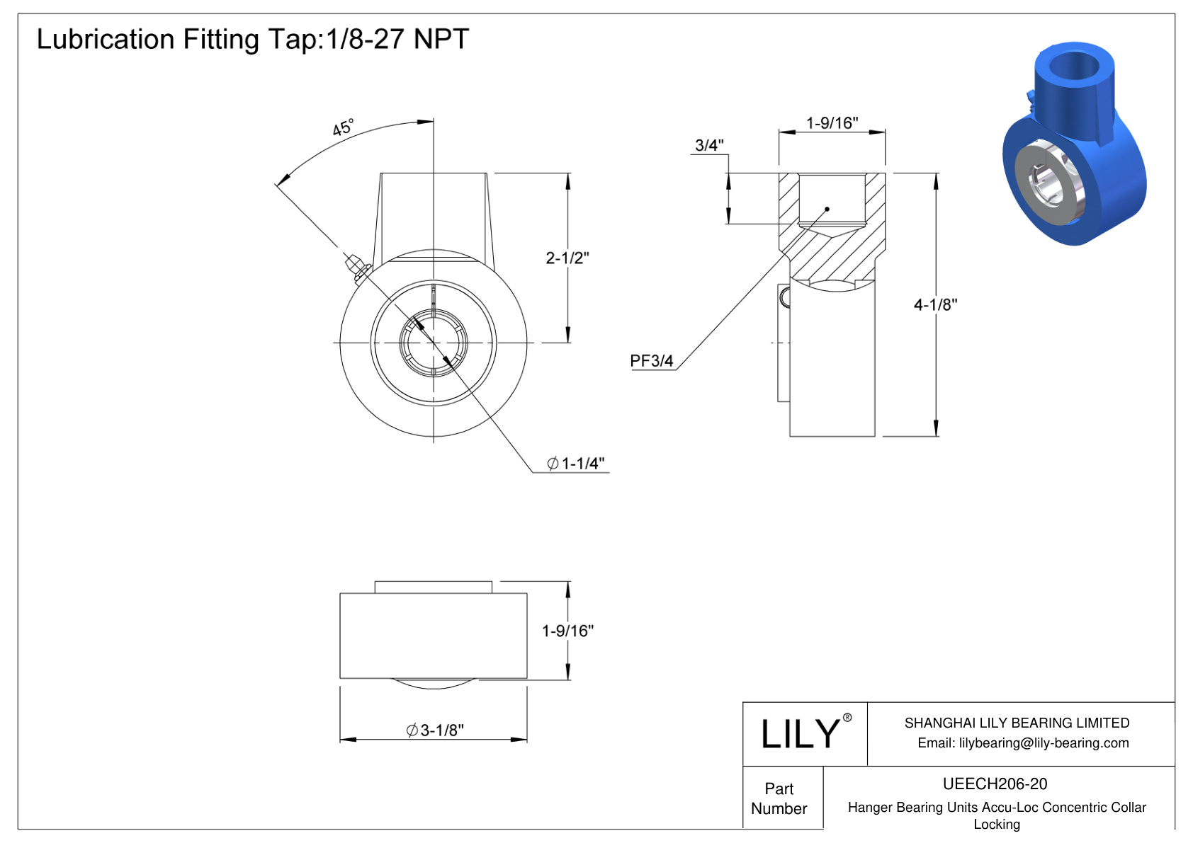 UEECH206-20 悬挂轴承单元 Accu-Loc 同心轴环锁定 cad drawing