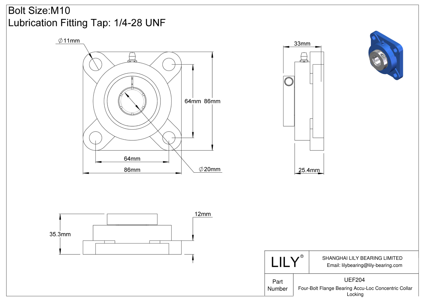 UEF204 四螺栓法兰轴承 Accu-Loc 同心环锁定 cad drawing