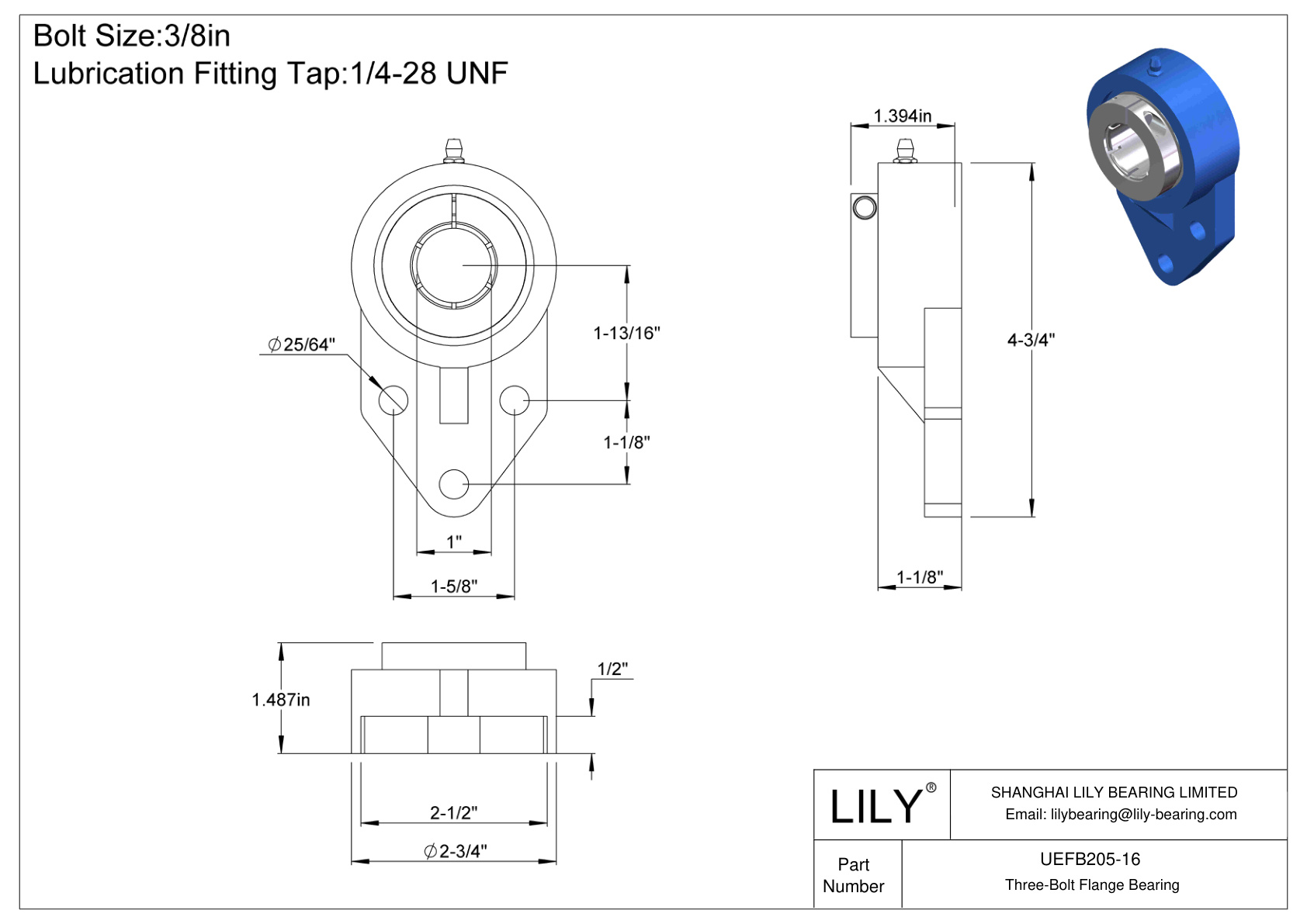 UEFB205-16 三螺栓法兰轴承 Accu-Loc 同心环锁定 cad drawing