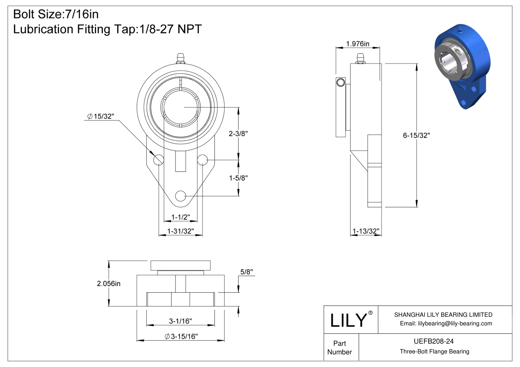 UEFB208-24 三螺栓法兰轴承 Accu-Loc 同心环锁定 cad drawing