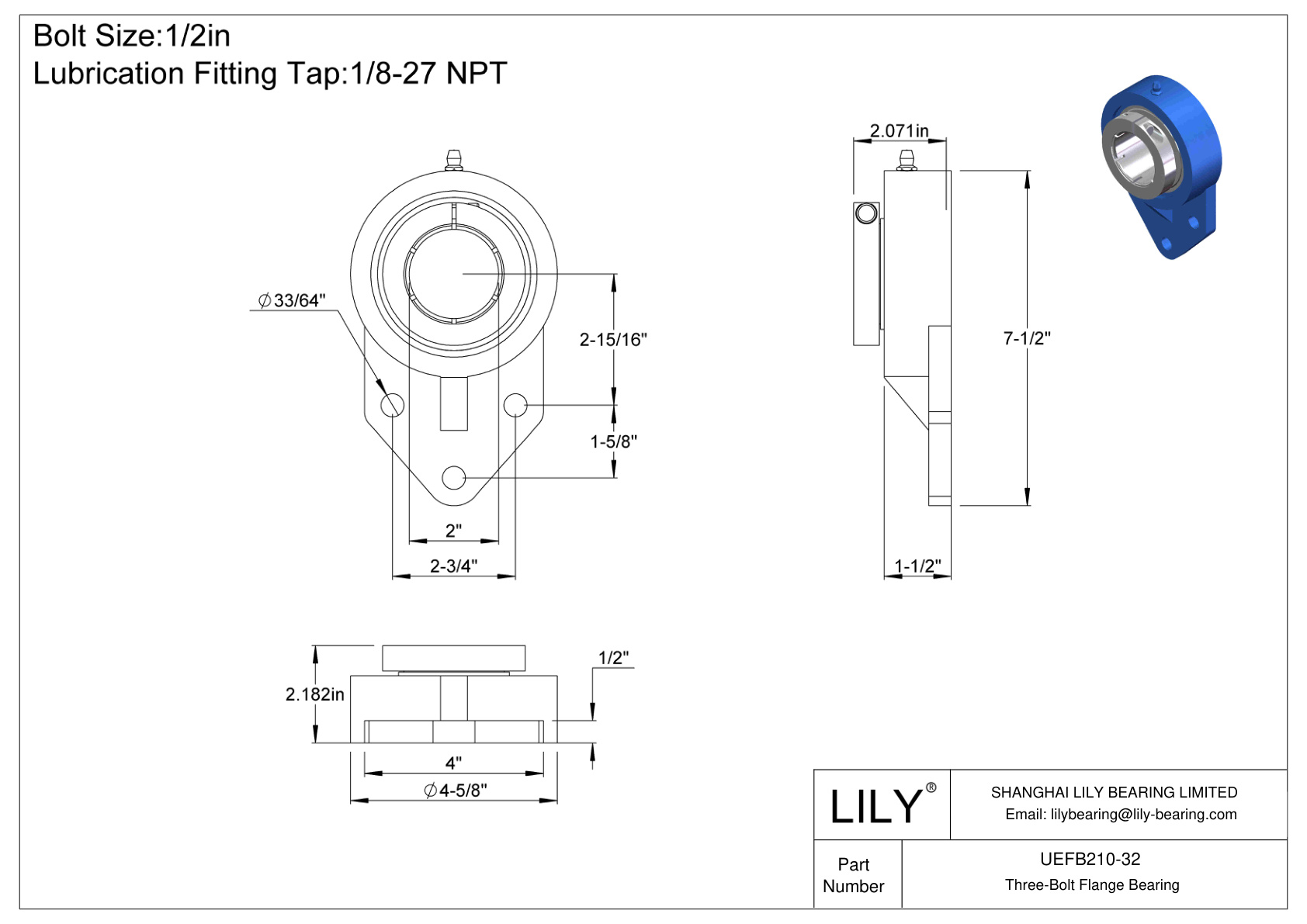 UEFB210-32 三螺栓法兰轴承 Accu-Loc 同心环锁定 cad drawing