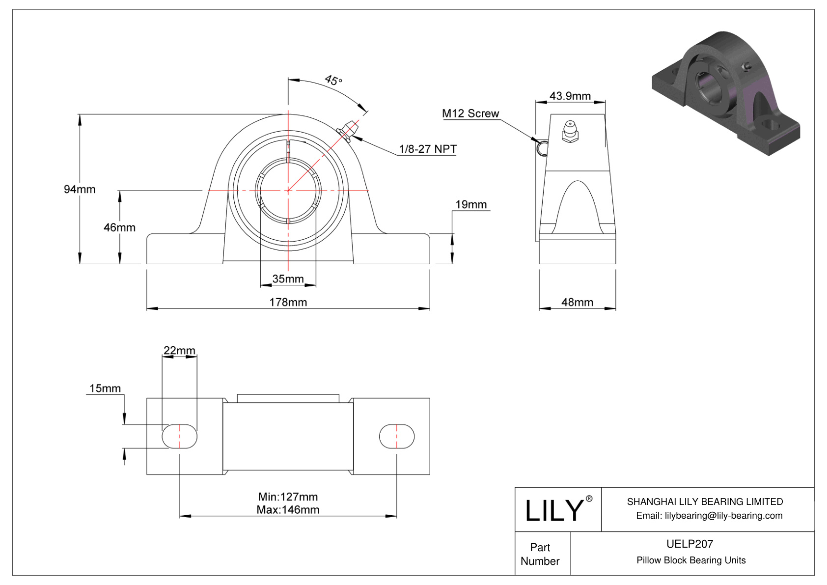 UELP207 滑动轴承 Accu-Loc 同心套圈锁定 cad drawing