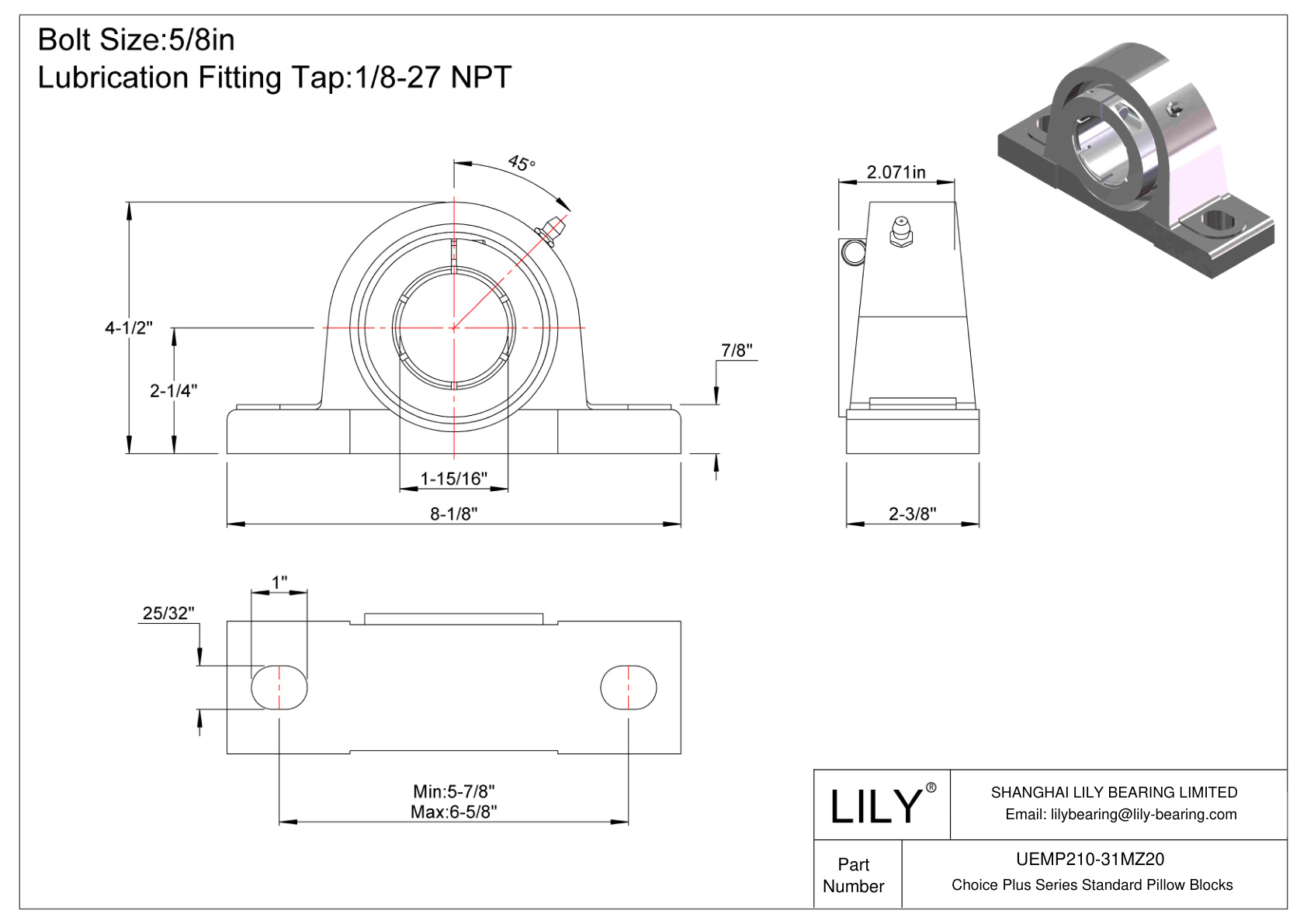 UEMP210-31MZ20 Choice Plus 系列标准枕块 cad drawing