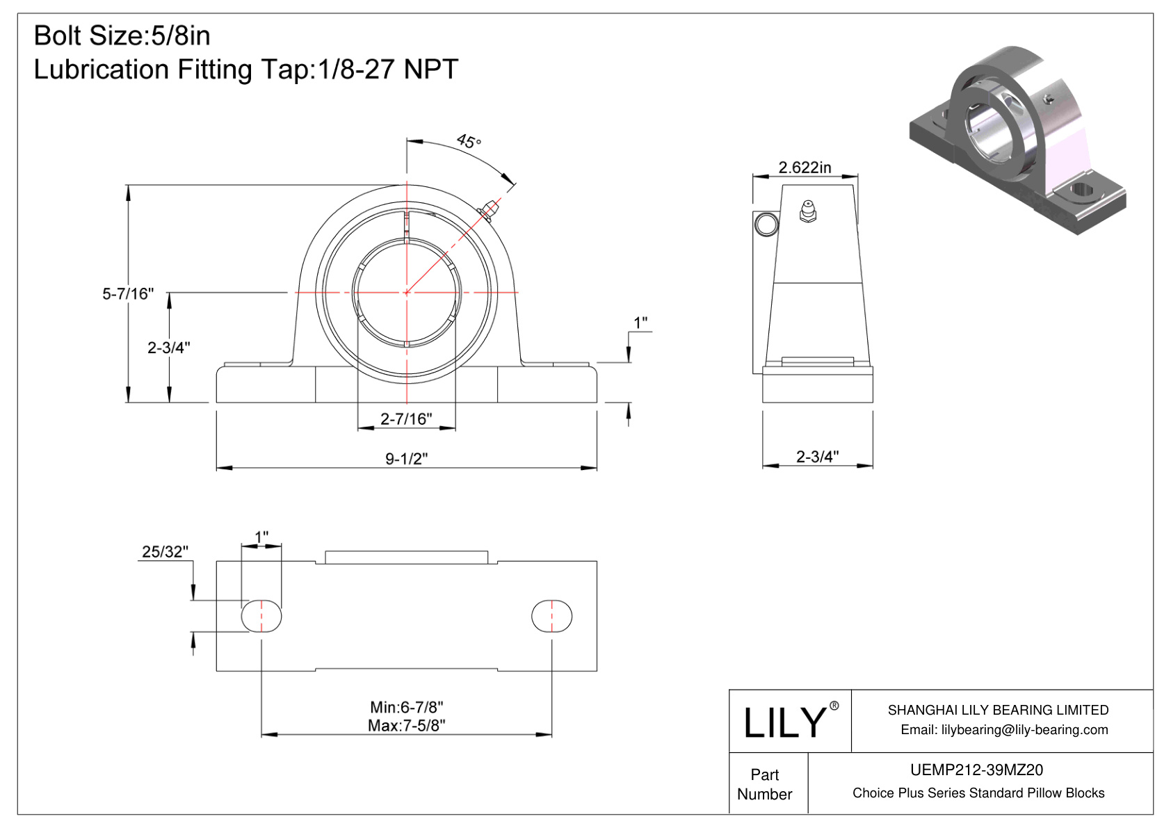 UEMP212-39MZ20 Bloques de almohada estándar de la serie Choice Plus cad drawing