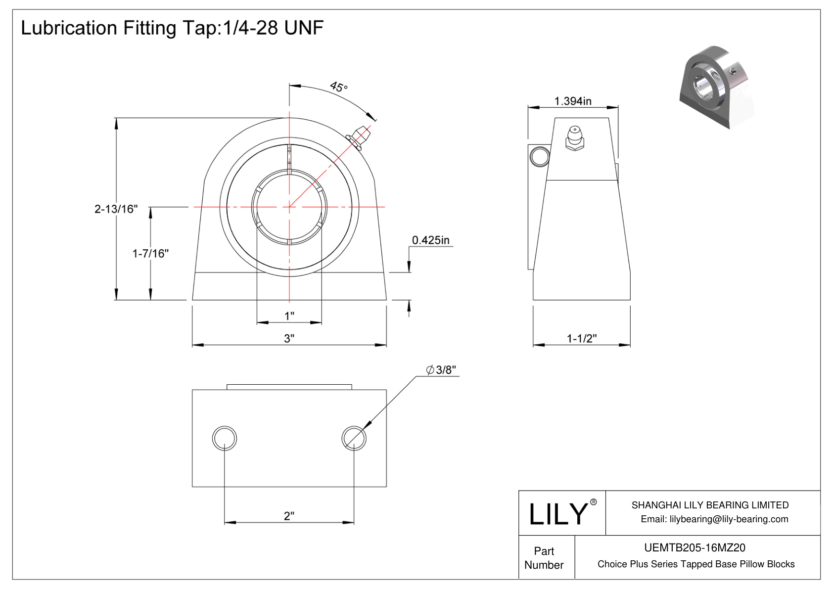 UEMTB205-16MZ20 Choice Plus 系列攻丝底座枕块 cad drawing