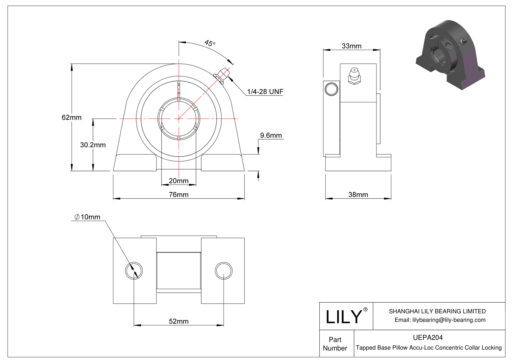 UEPA204 攻丝底座枕 Accu-Loc 同心环锁定 cad drawing