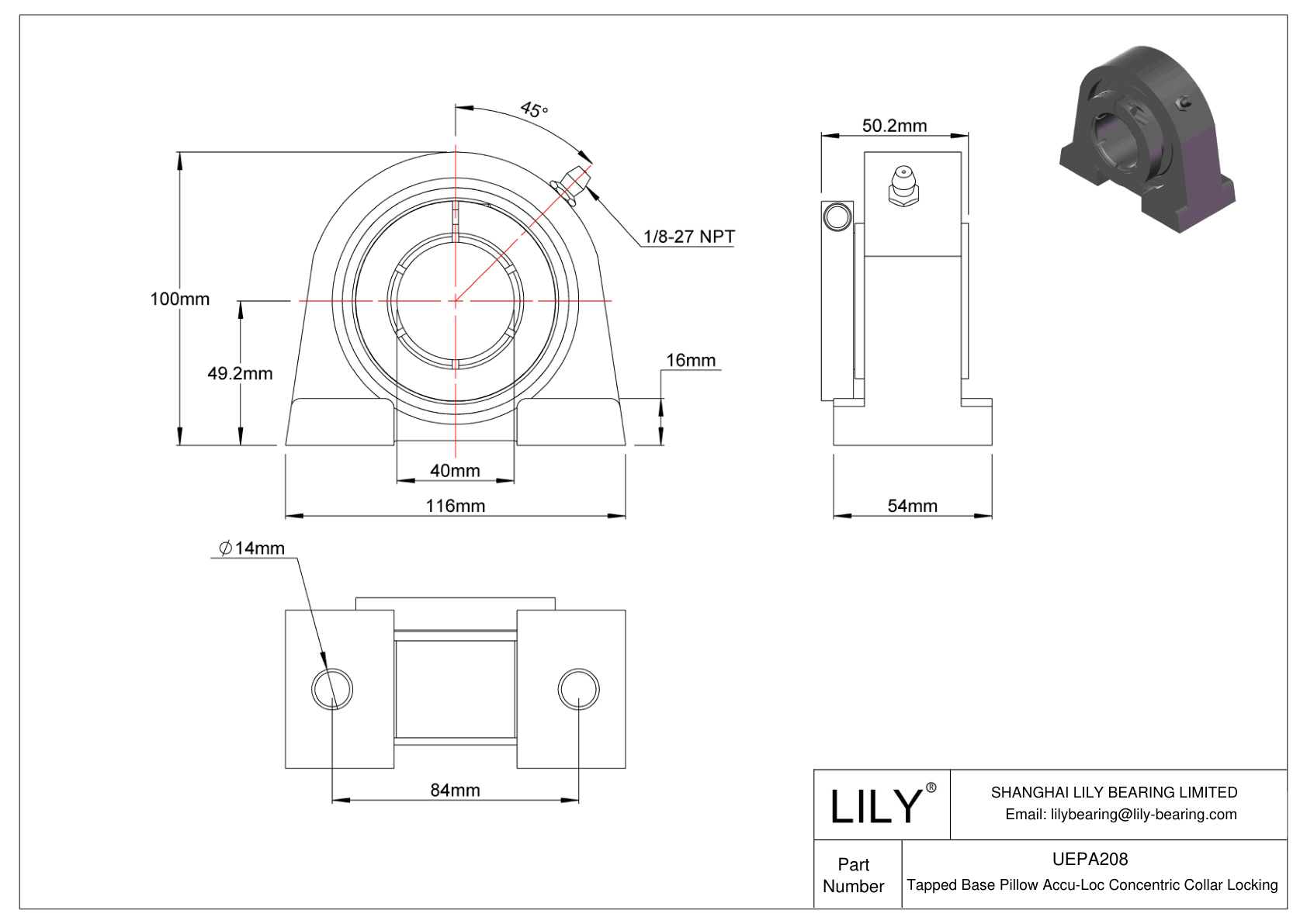 UEPA208 攻丝底座枕 Accu-Loc 同心环锁定 cad drawing