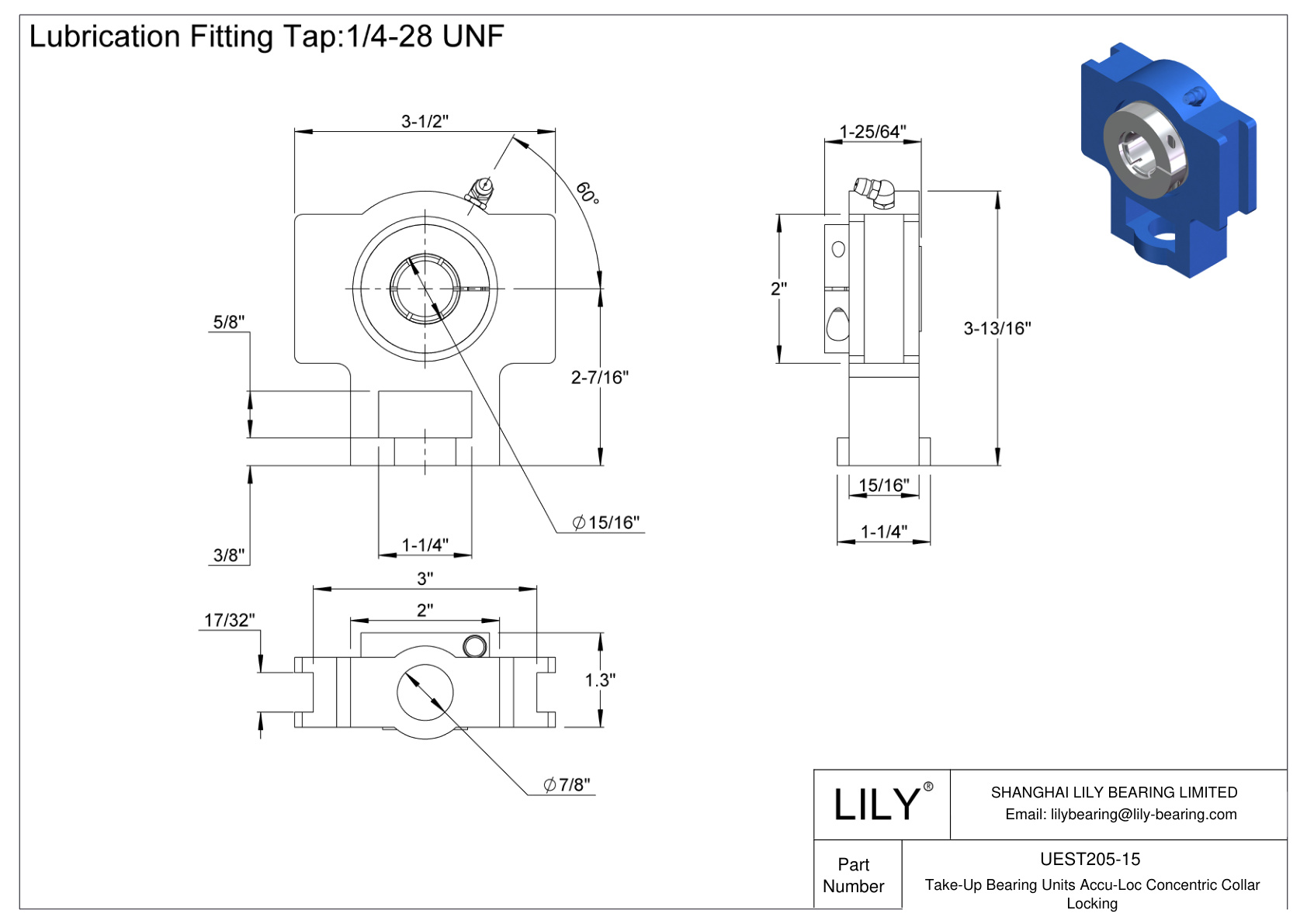 UEST205-15 Unidades de rodamiento de apoyo Accu-Loc Bloqueo de collar concéntrico cad drawing