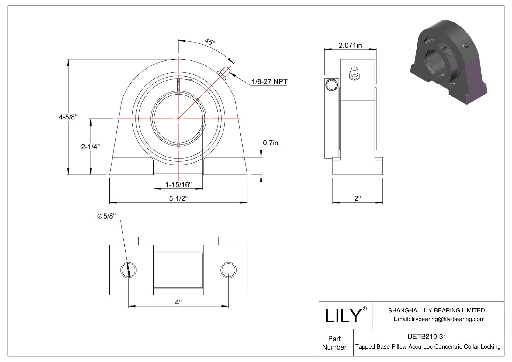 UETB210-31 攻丝底座枕 Accu-Loc 同心环锁定 cad drawing